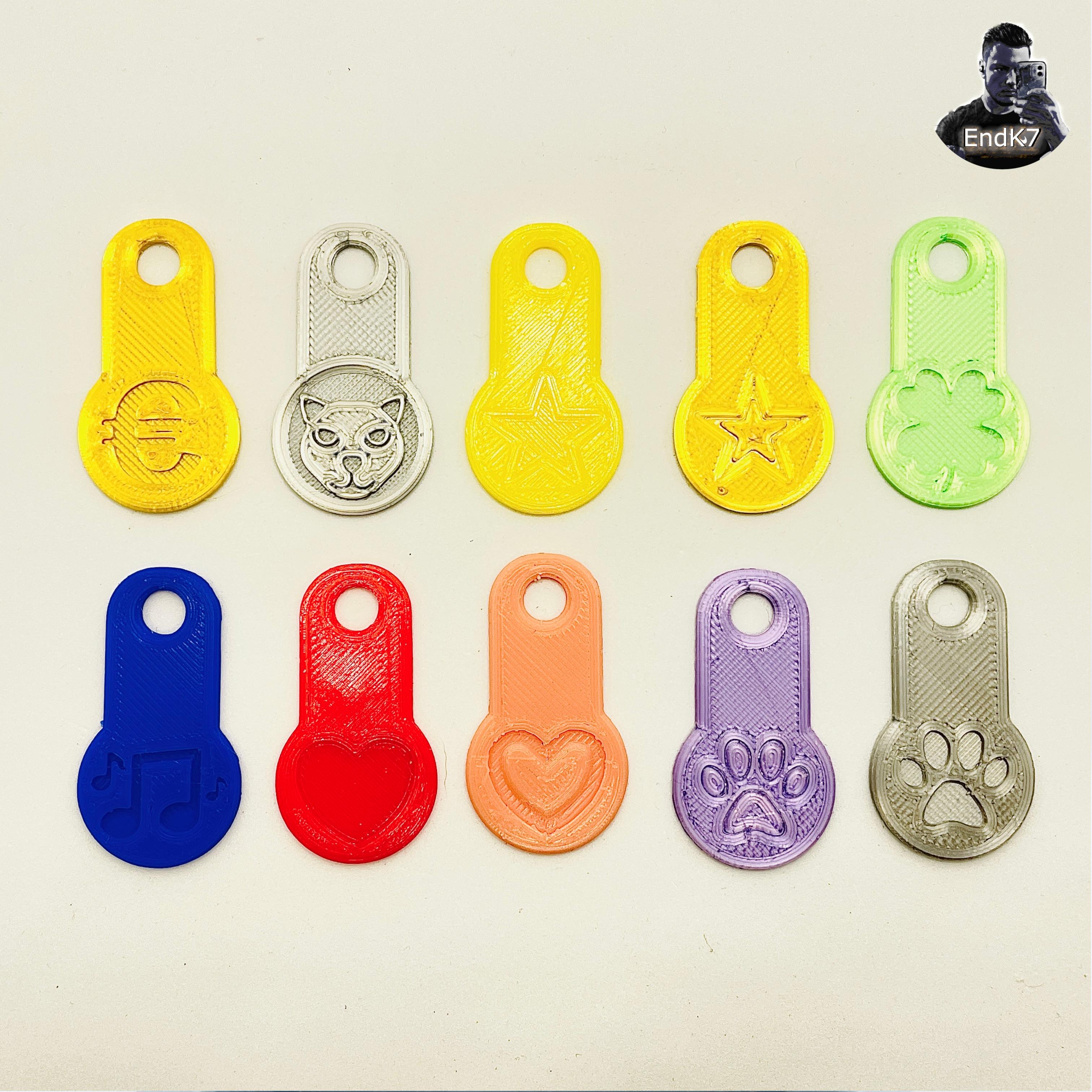 Shopping Card Chip Keychain - Shopping Token Coin - 10 Variations 3d model