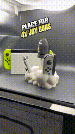 Bullet Bill Stand for your Nintendo Switch Joy Cons - Inspired by the game "Mario Bros" 3d model