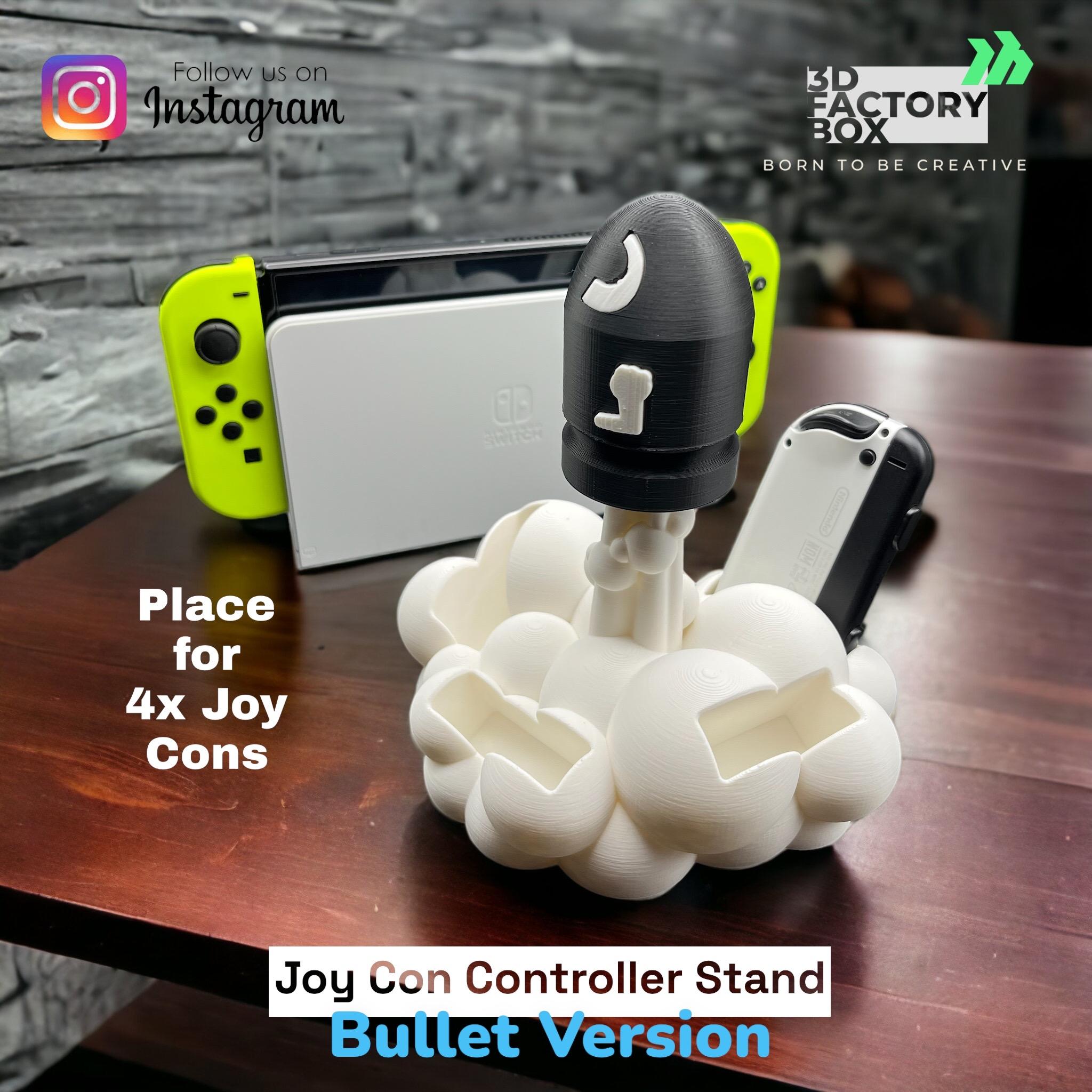 Bullet Bill Stand for your Nintendo Switch Joy Cons - Inspired by the game "Mario Bros" 3d model