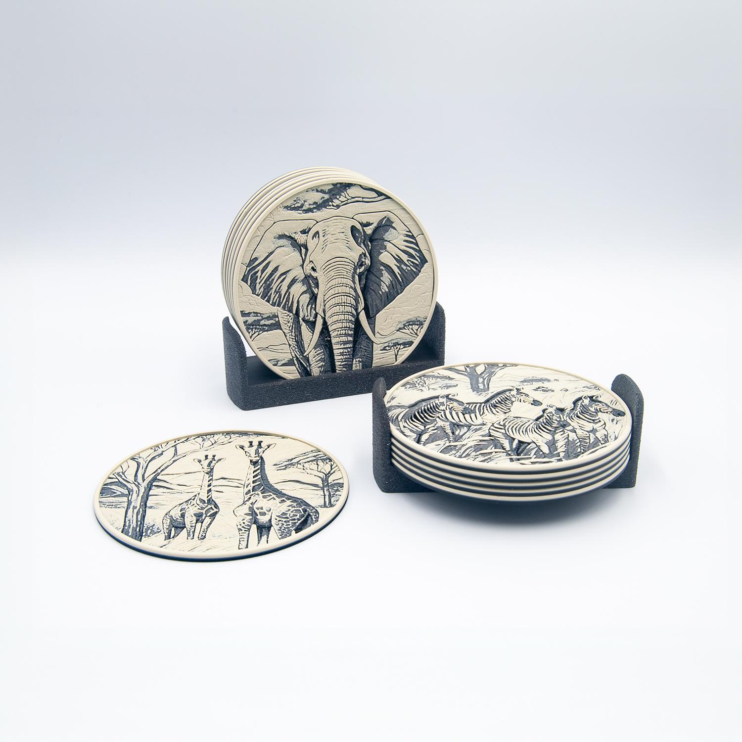 Savanna Wildlife Coasters 3d model