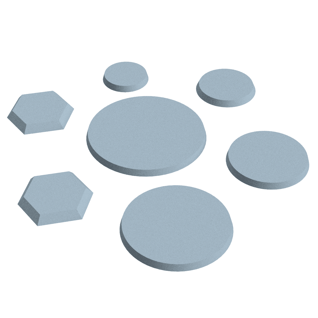 Versatile Magnetic Wargame Bases: 3D Printable Hollow Miniature Bases in 25mm, 32mm, 40mm, 50mm, 60m 3d model