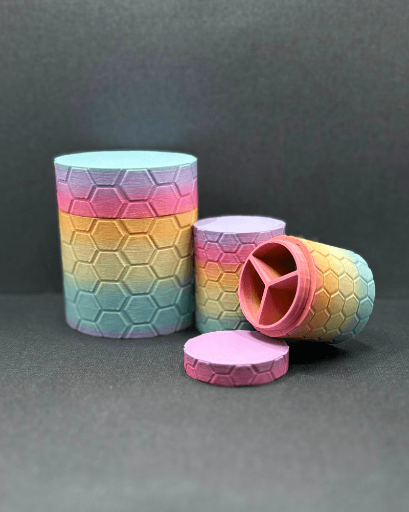 Small Hex Stash Jar V2 3d model