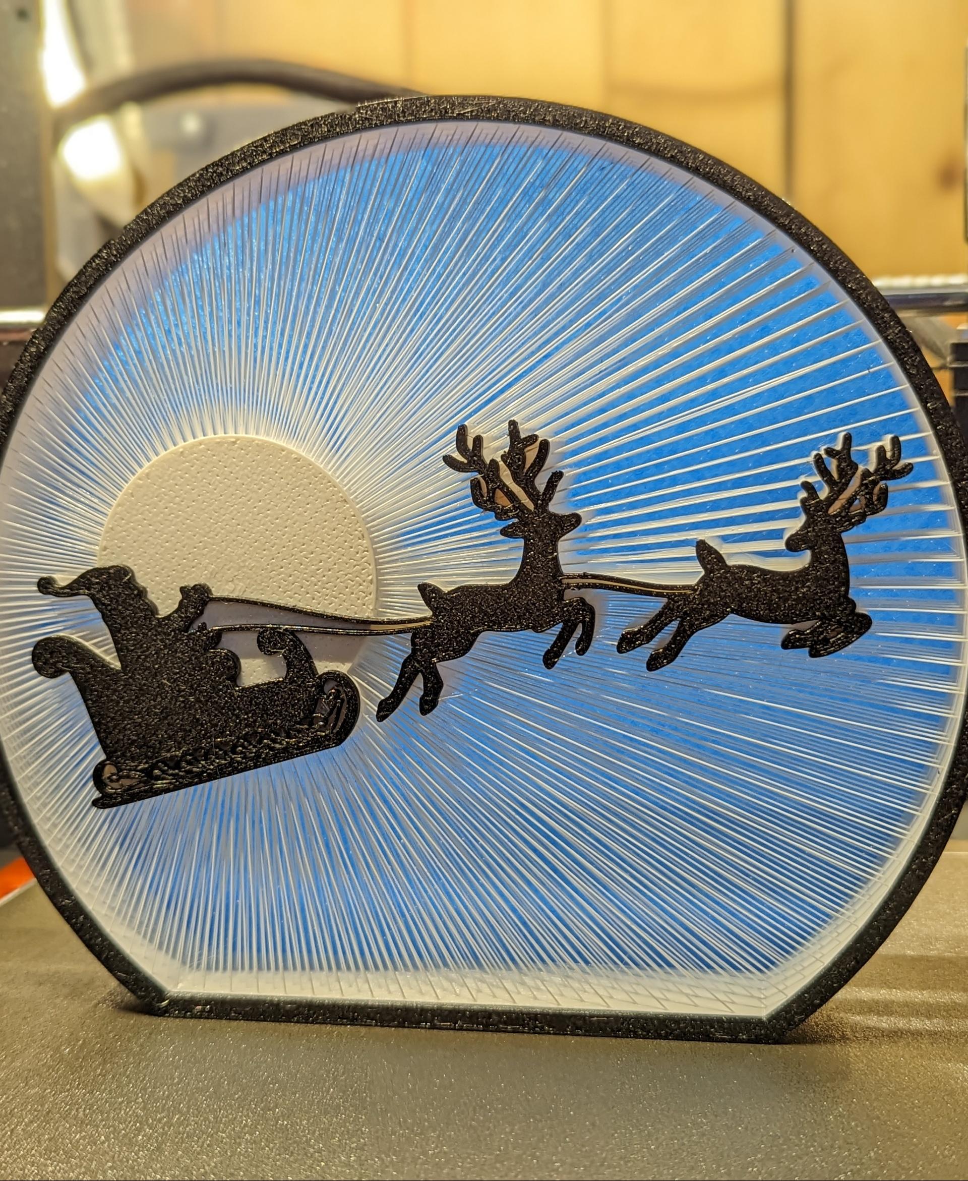 Moonlight Santa String Art 3d model