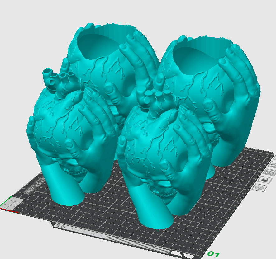 Heart Broken Skull Sculpture / Vase / Planter / No Supports 3d model