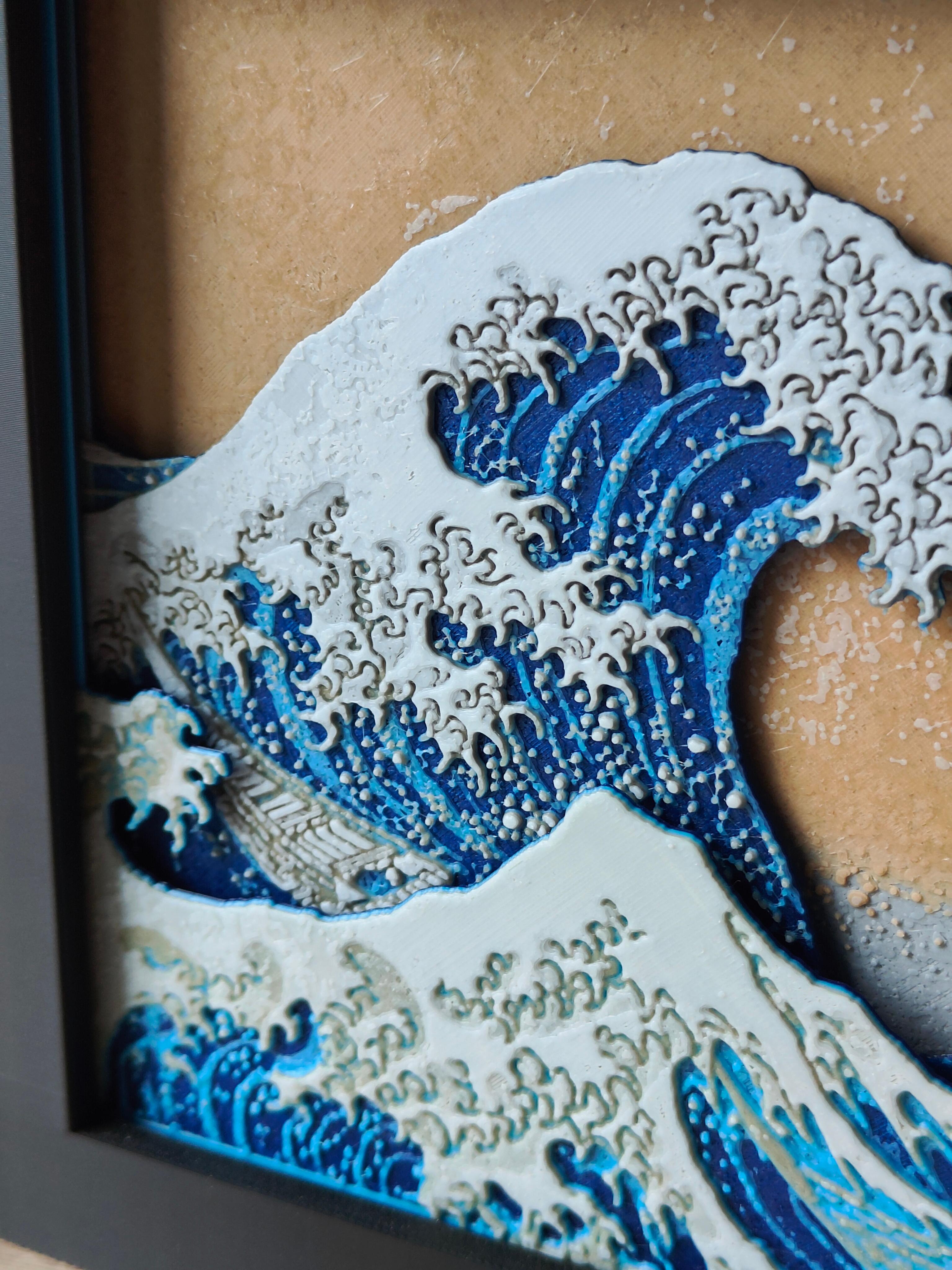 The Great Wave off Kanagawa Shadow Box 3d model