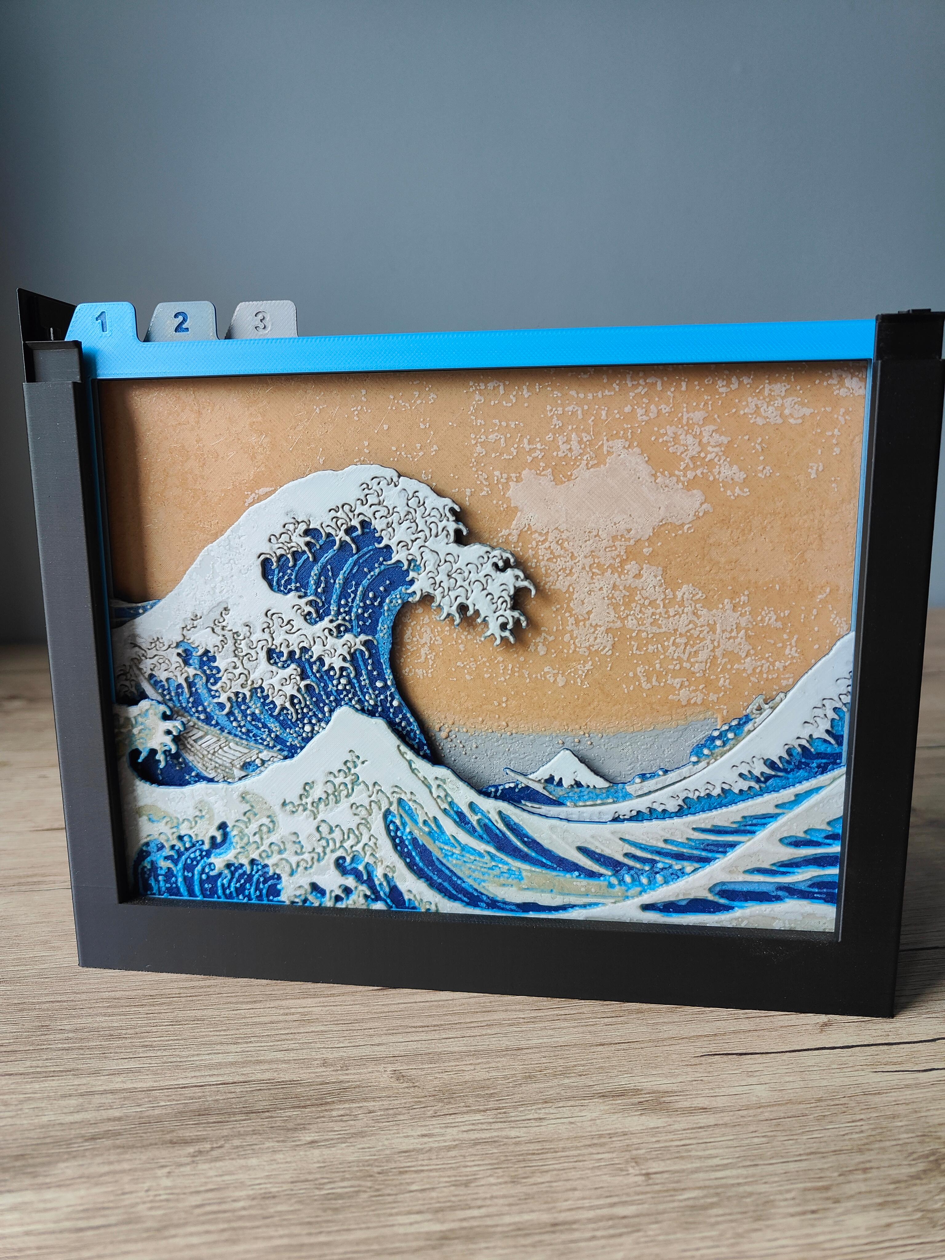 The Great Wave off Kanagawa Shadow Box 3d model