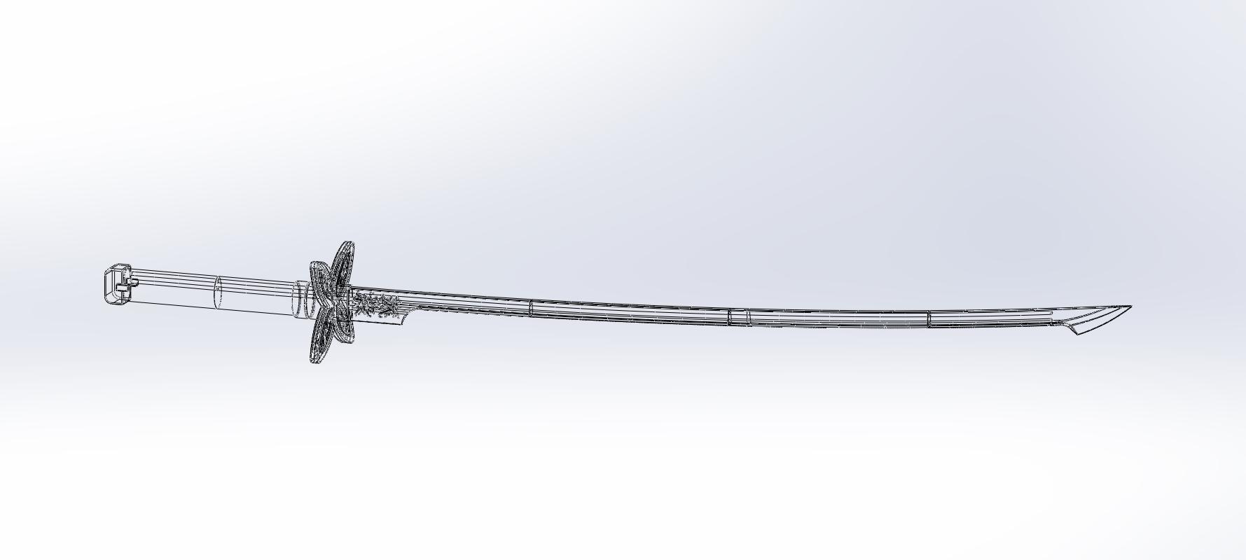 Demon Slayer Shinobu Katana And Scabbard Printable Assembly 3d model