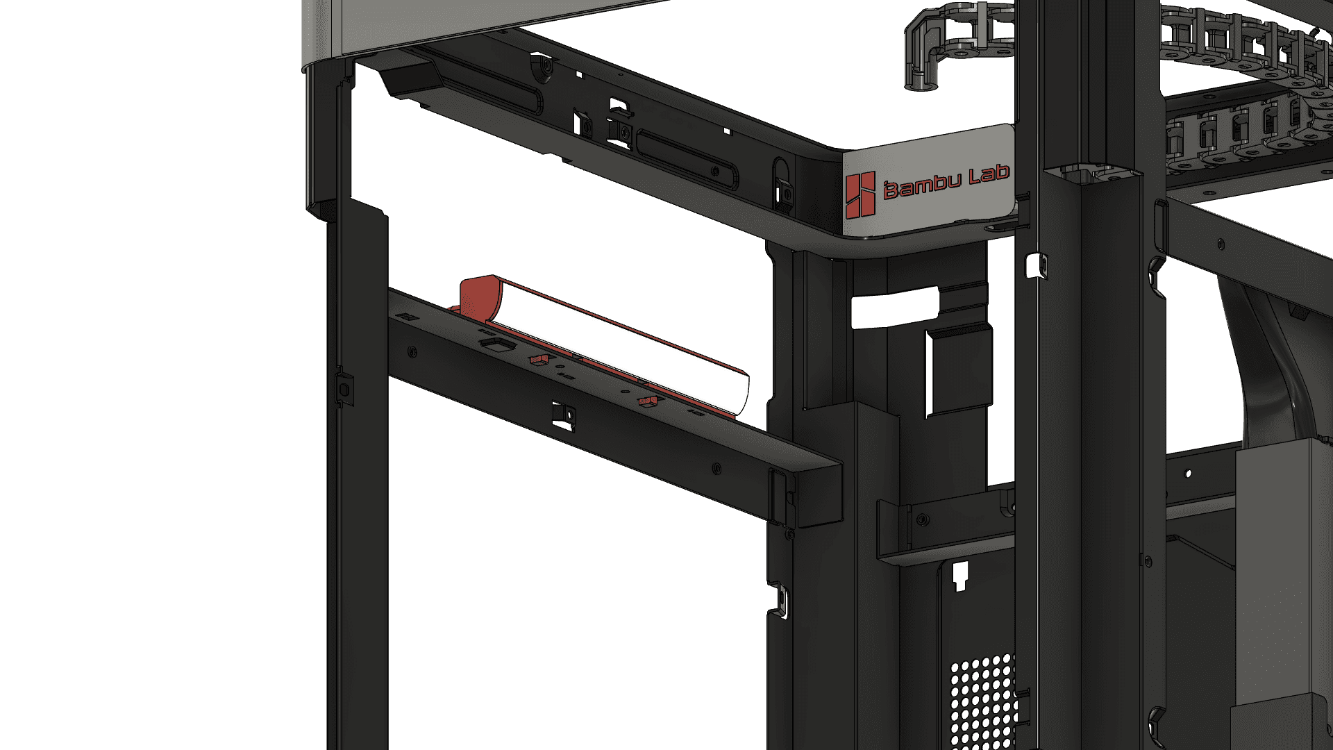 Bambu Lab P1P Modified LED Mount 2.0 3d model