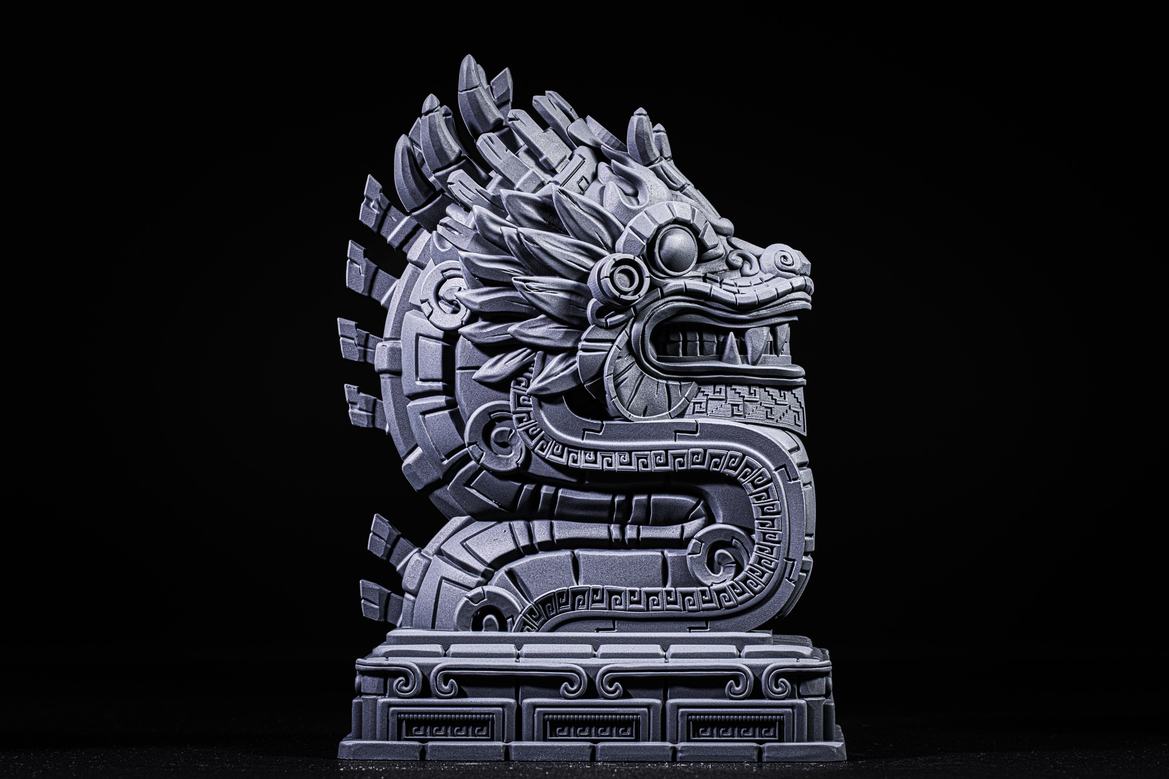 Aztec Dragon bust (Pre-Supported) 3d model