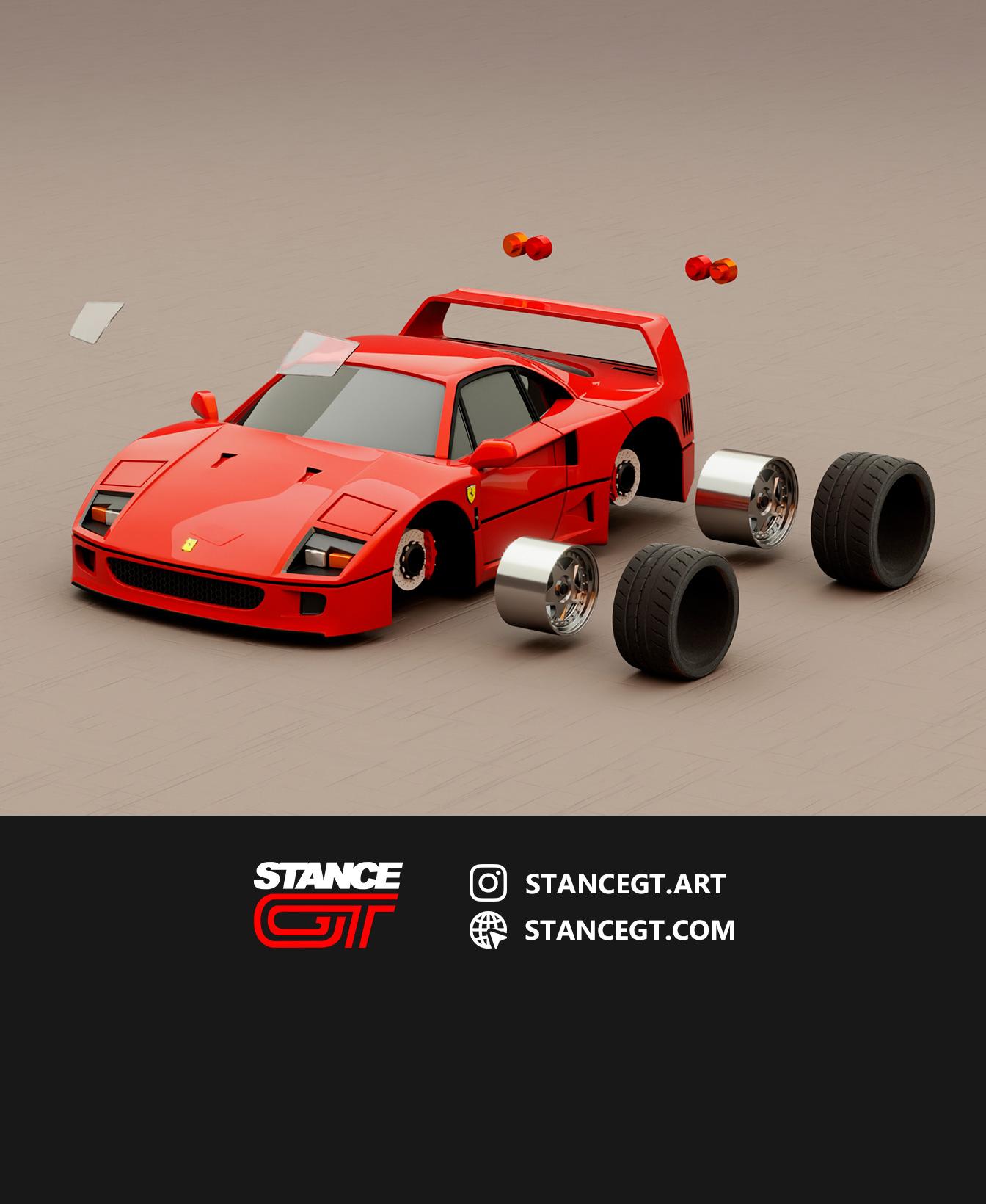 Ferrari F40 | Scale model kit car 3d model