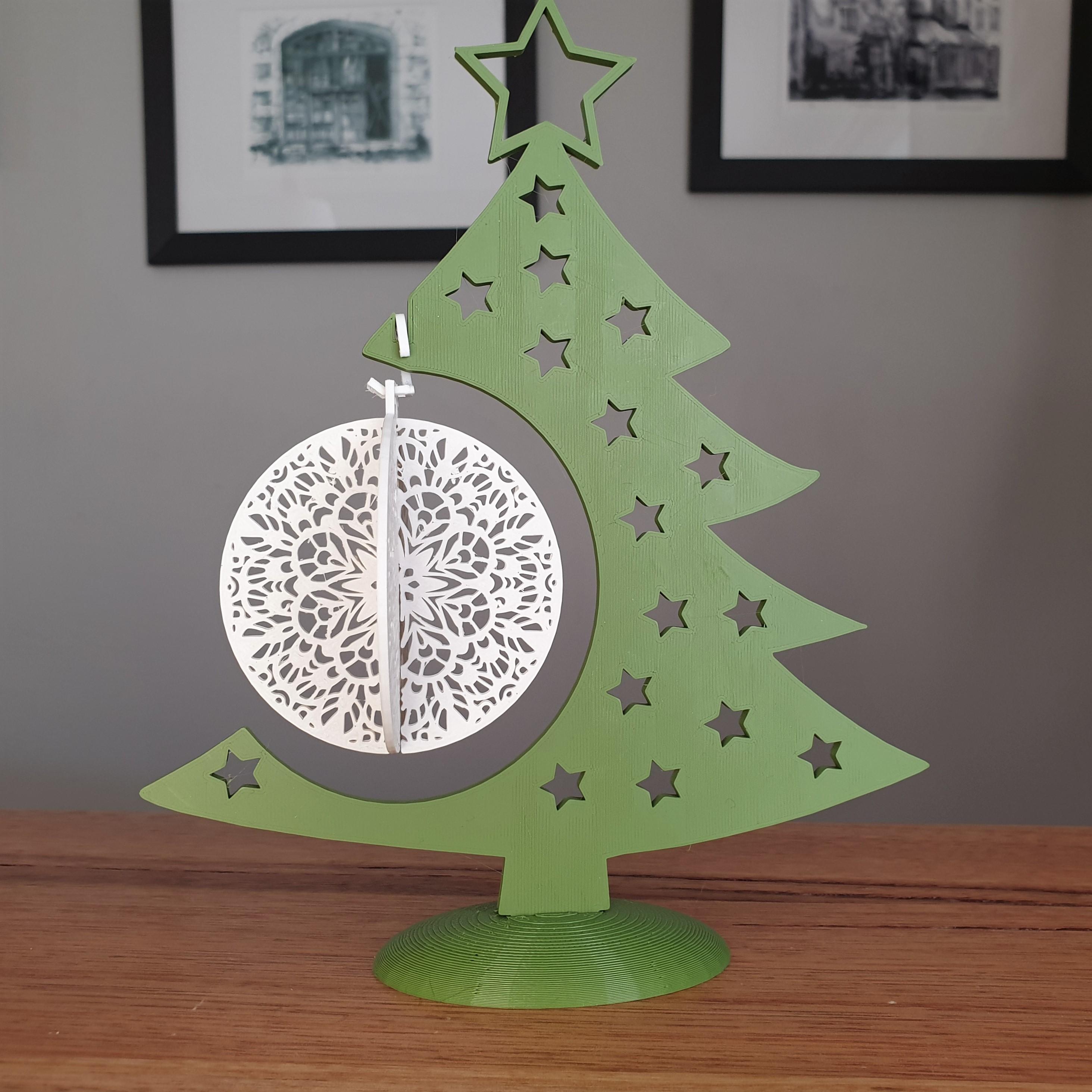 Intricate Bauble and Tree Christmas Decoration 3d model