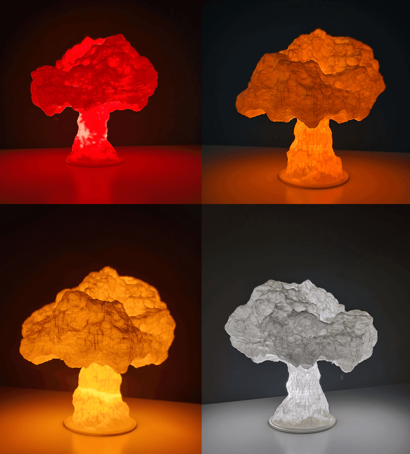 Mushroom Tealight Lamp - Mushroom Cloud Lamp (IMPROVED) 3d model