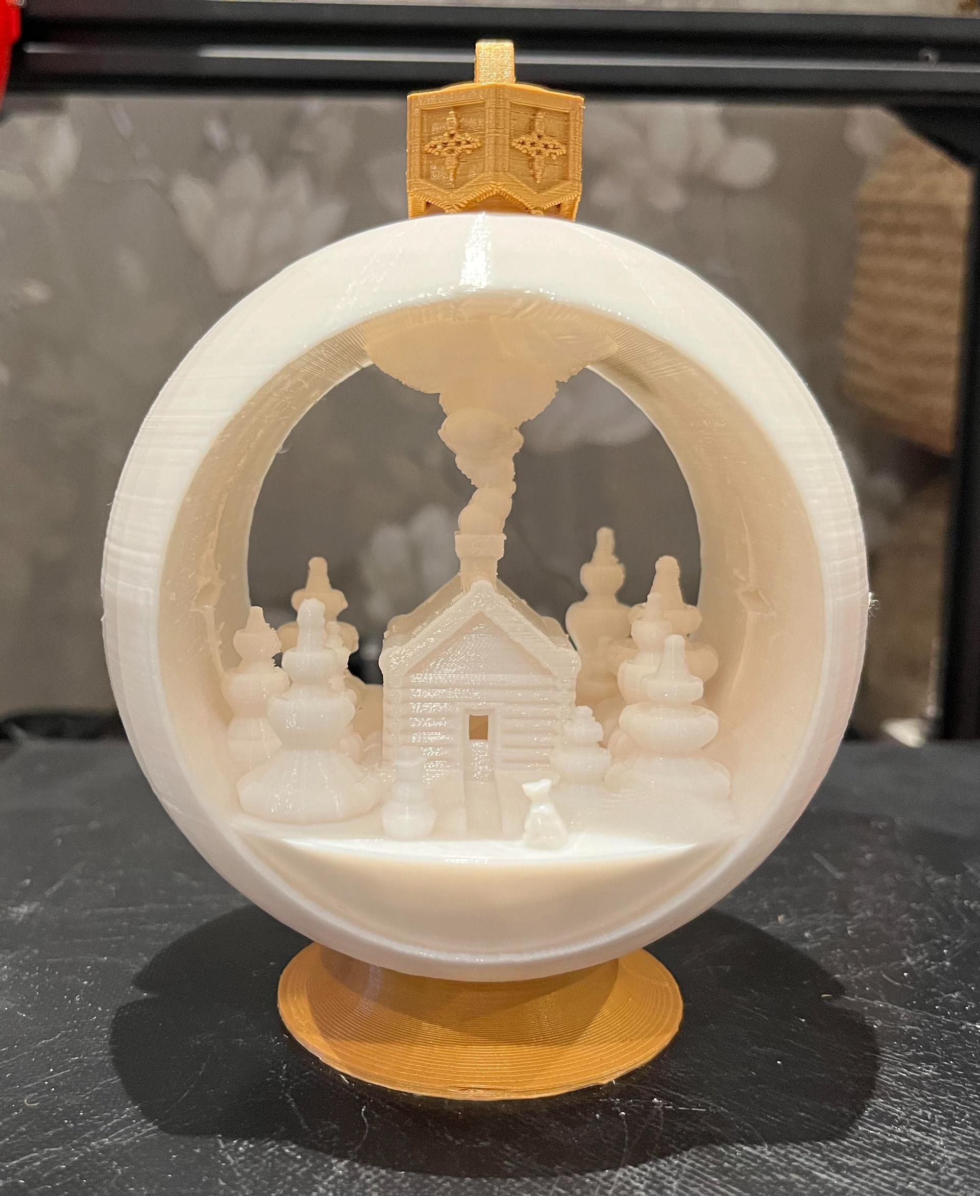 Snow Globe Votive Ornament - Winter Cabin 3d model