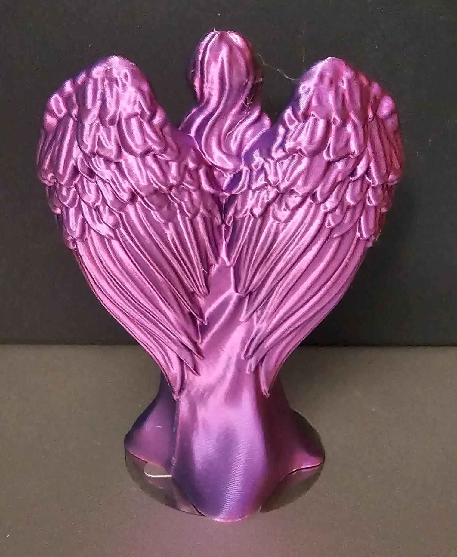 Christmas Angel - 50% size, Eryone Rose Red & Light Blue Silk PLA - 3d model