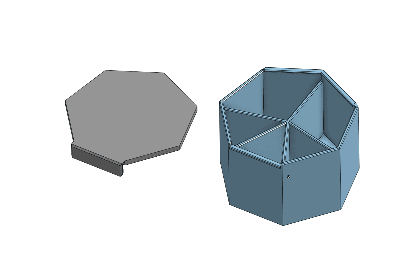 Hexi Pill Case & Box Pill Case 3d model