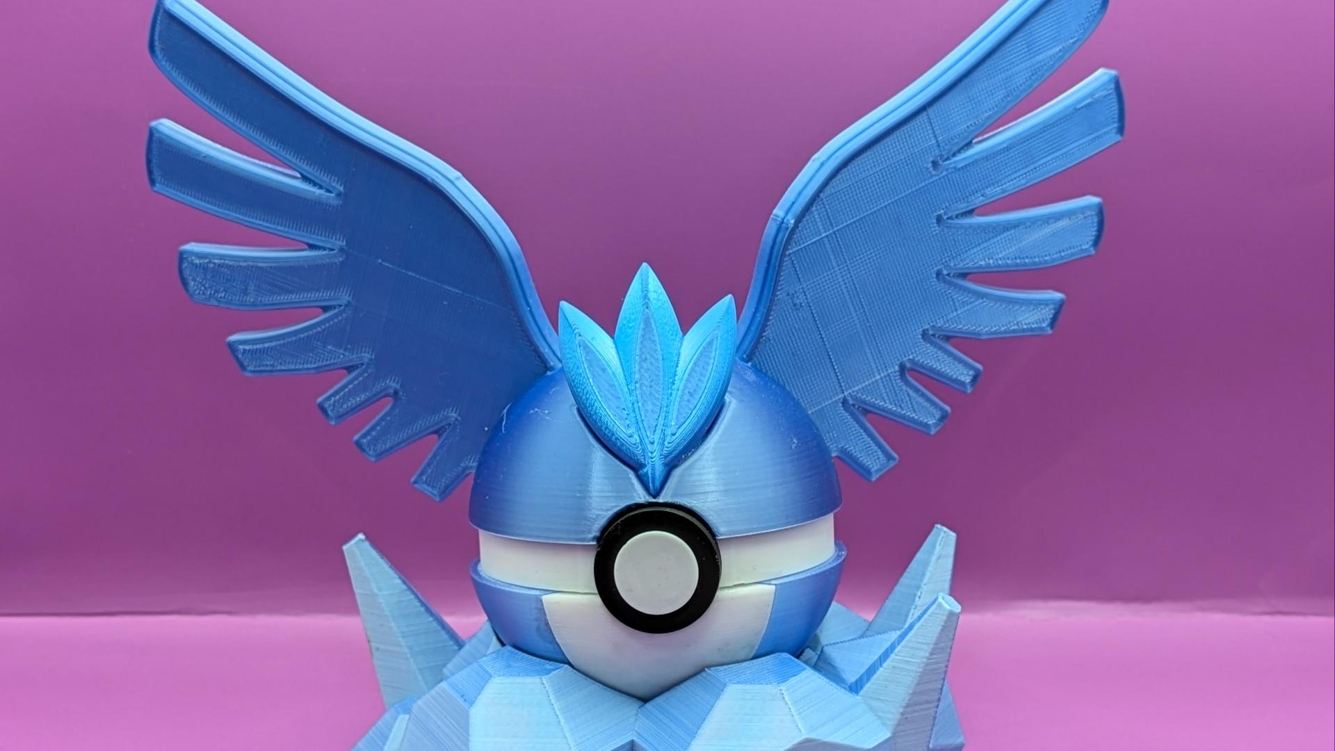 Articuno Pokeball With Iceberg Stand.stl 3d model