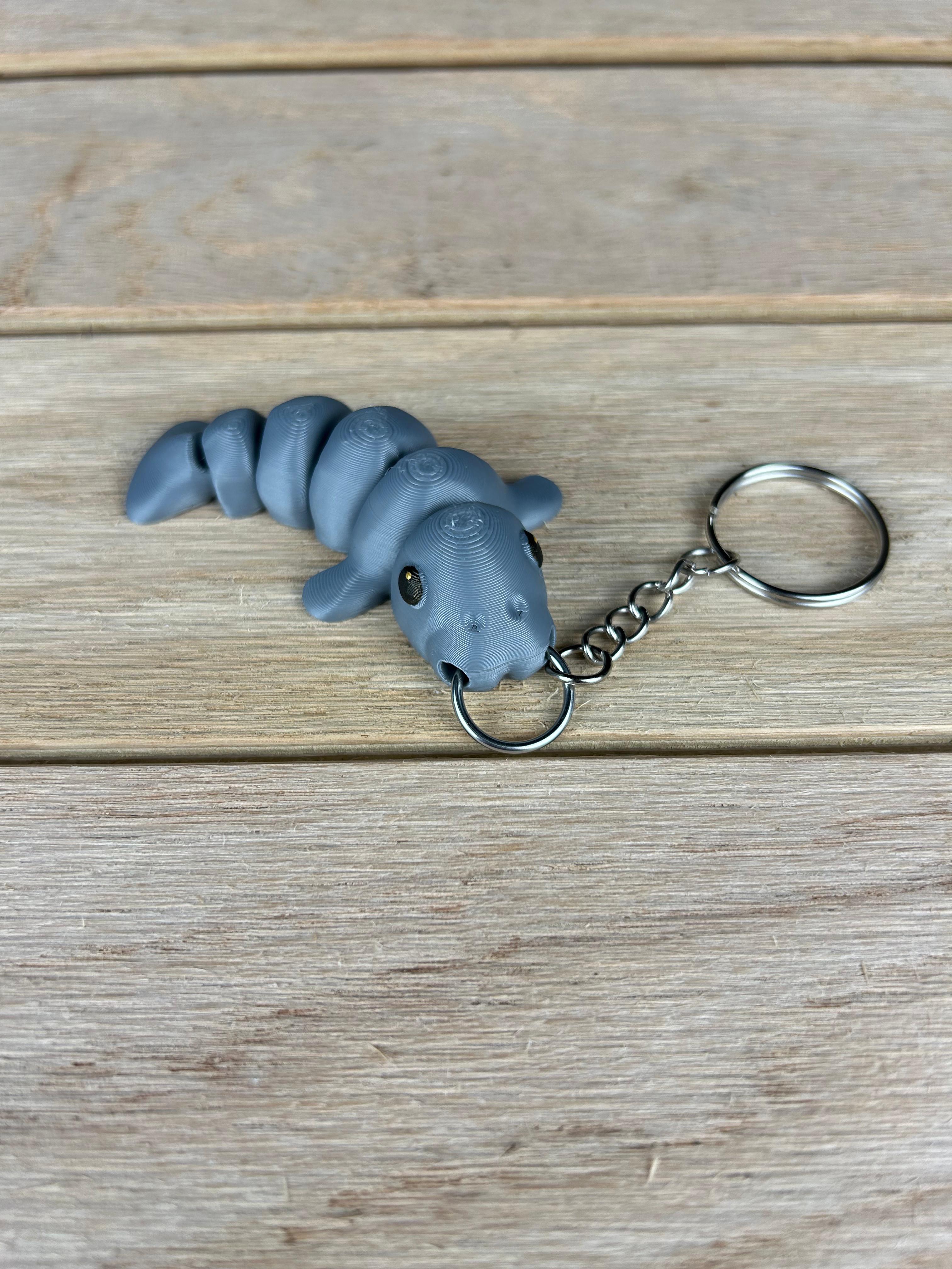 Manatee Solid Flippers Keychain 3d model