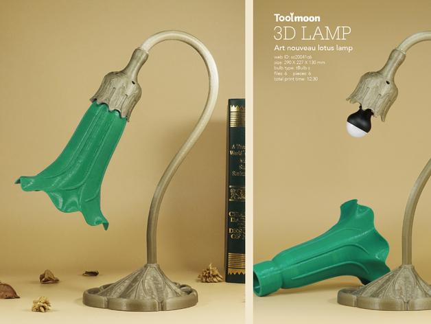 art nouveau lily lamp 3d model