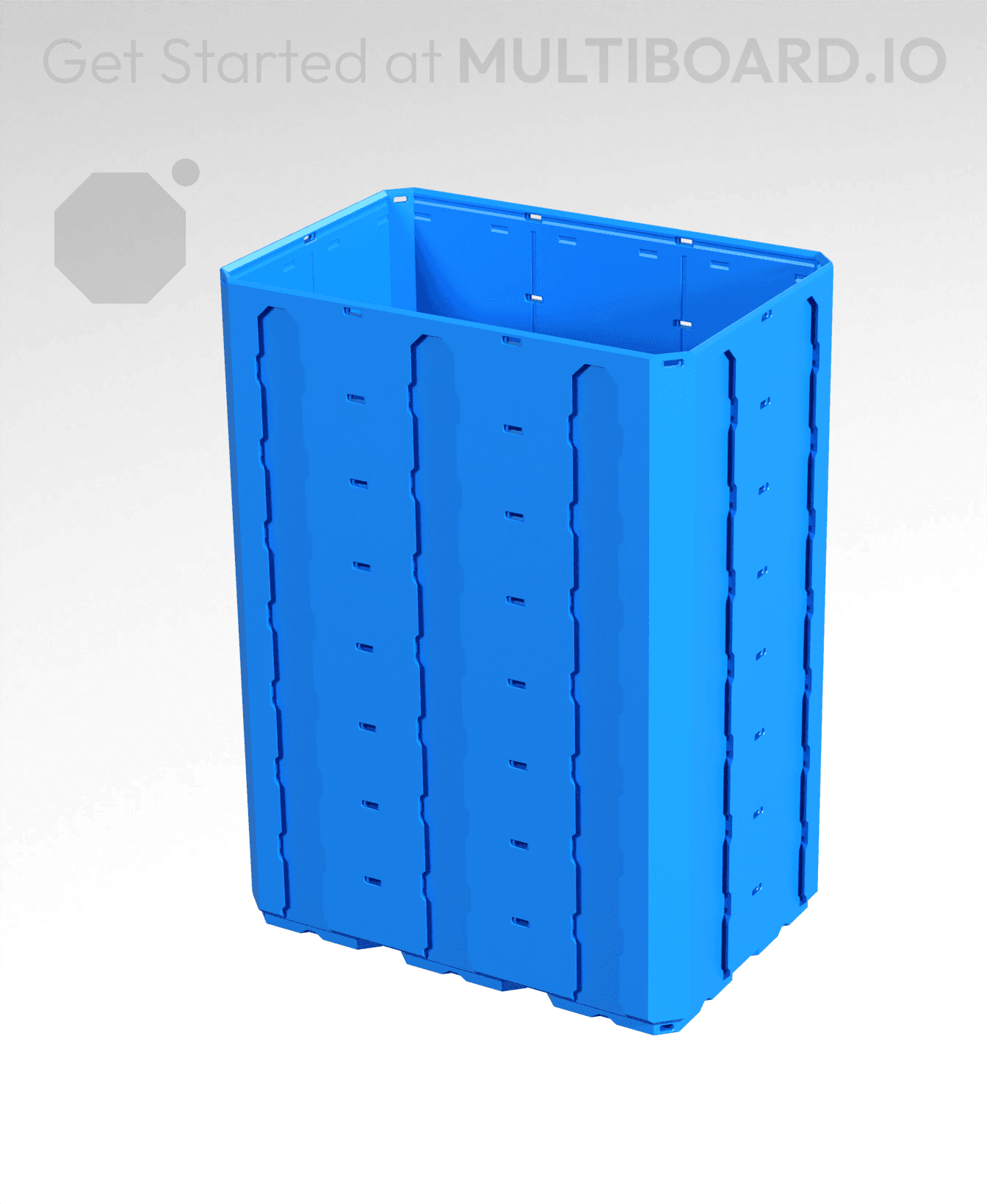 3x2x4 - Topped Multipoint Rail - Multibin Shell 3d model