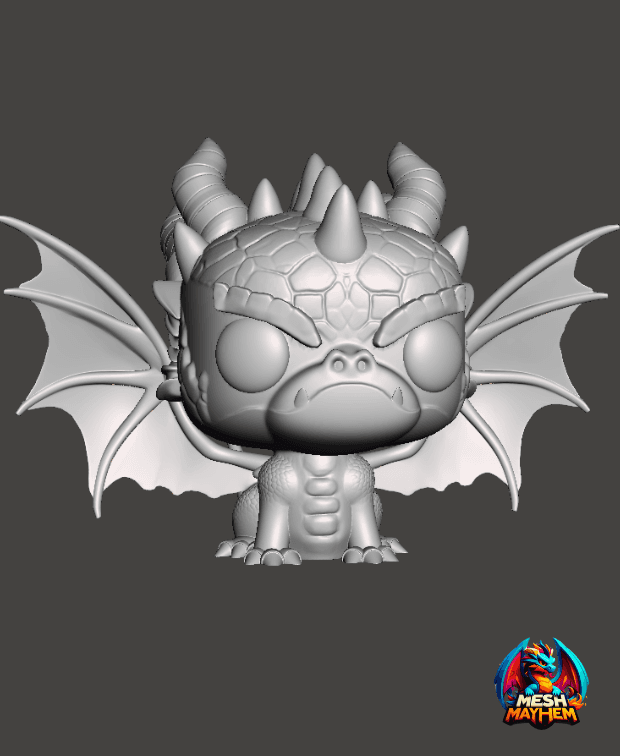 Funko Pop Style Dragon Mesh Mayhem 3d model