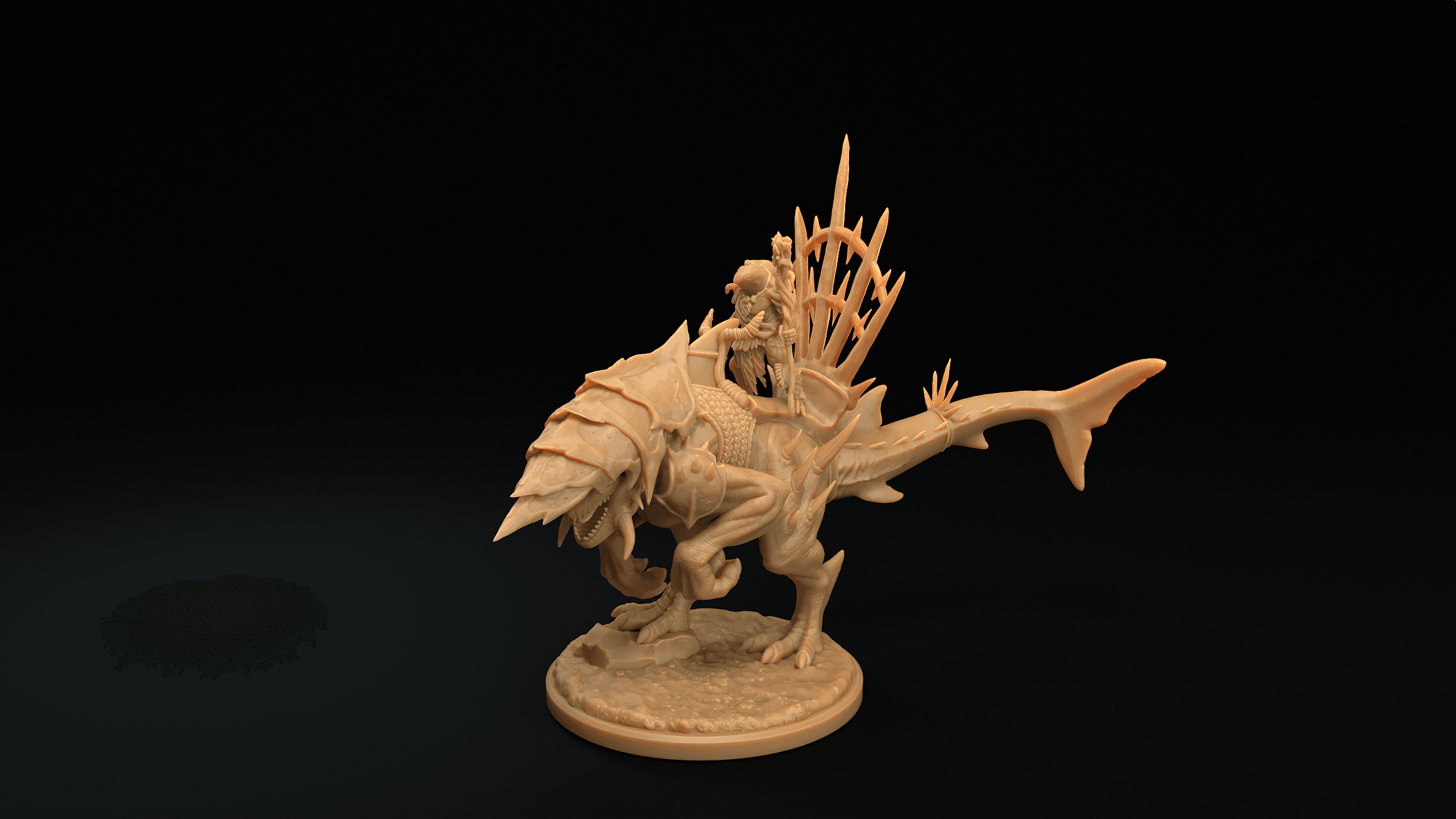 Sharkasaurus with Mage rider 3d model