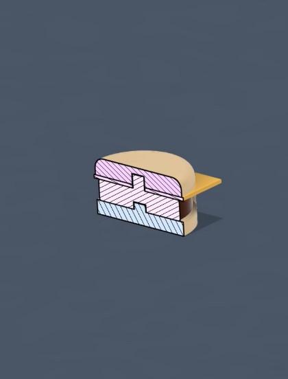 Hamburguer Keychain multi-color 3d model