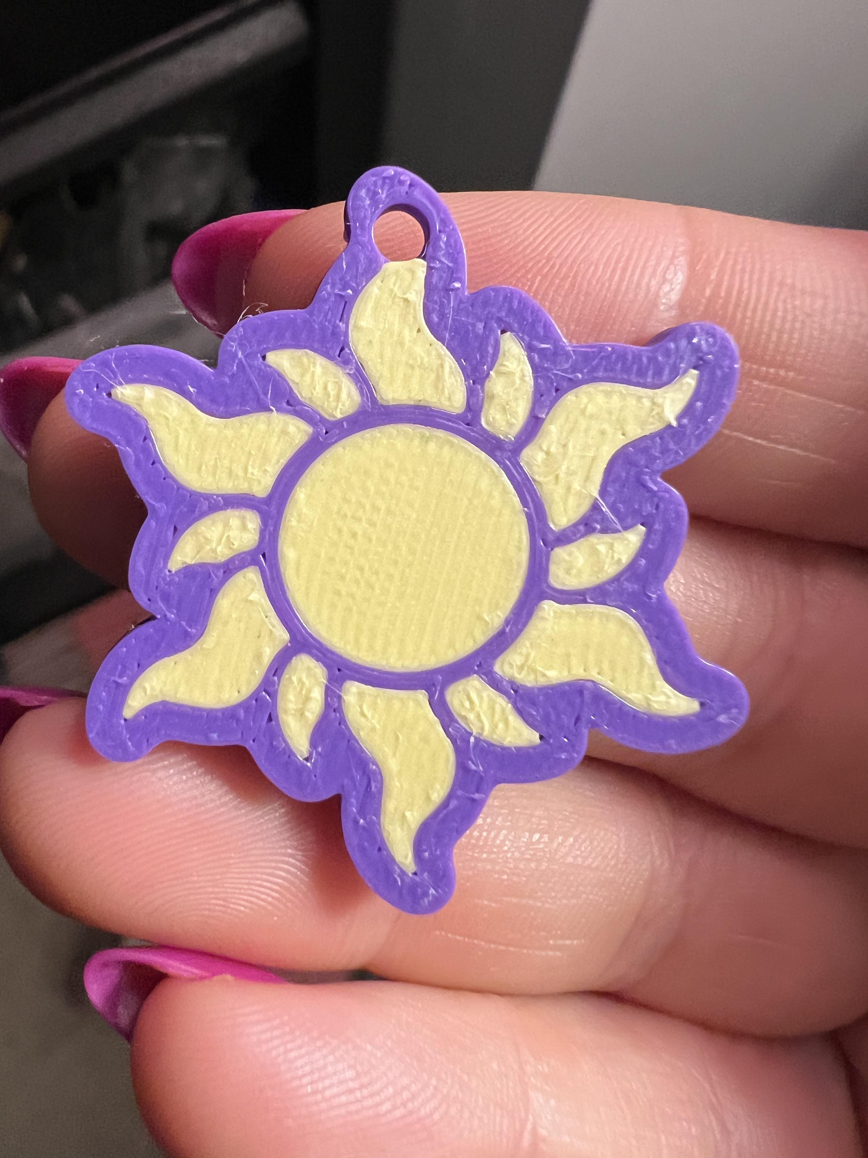 Sun Keychain/Earrings 3d model