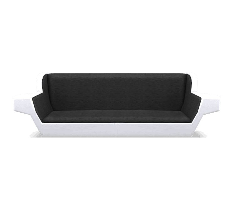Long Black Sofa 3d model