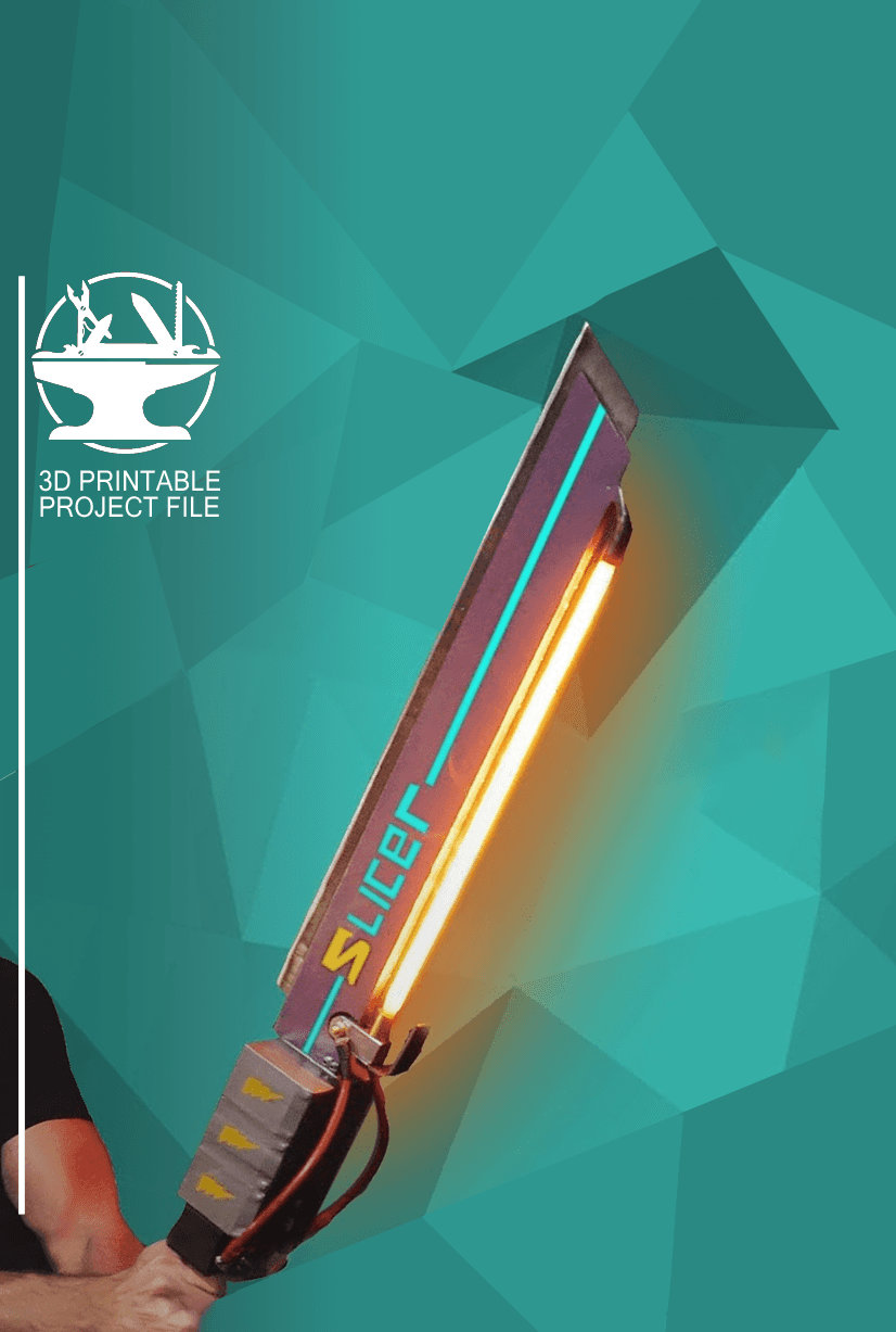 Fortnite Sword (3D Printable w/ LEDs!!) 3d model