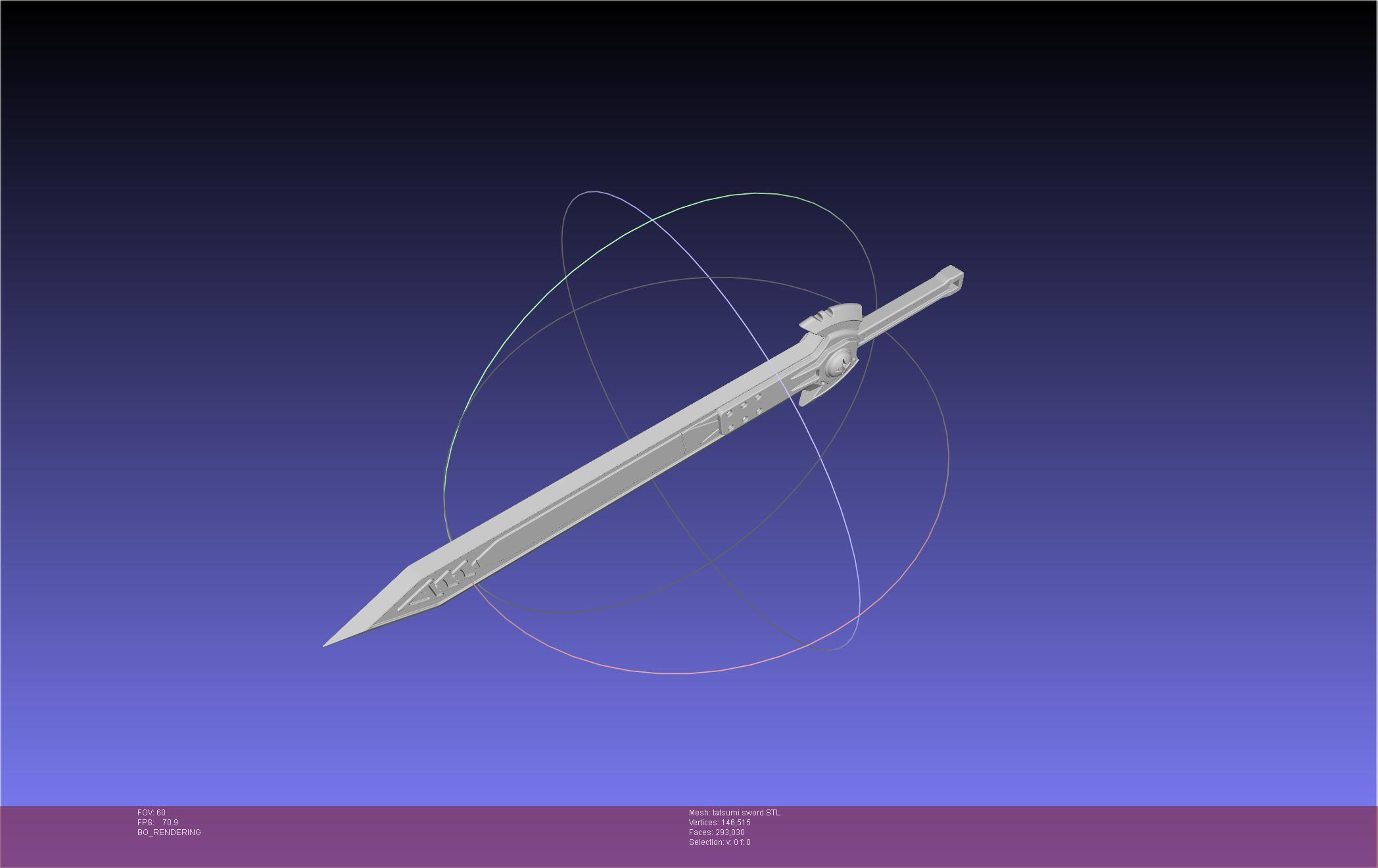 Akame Ga Kill Tatsumi Incursio Sword Printable Assembly 3d model