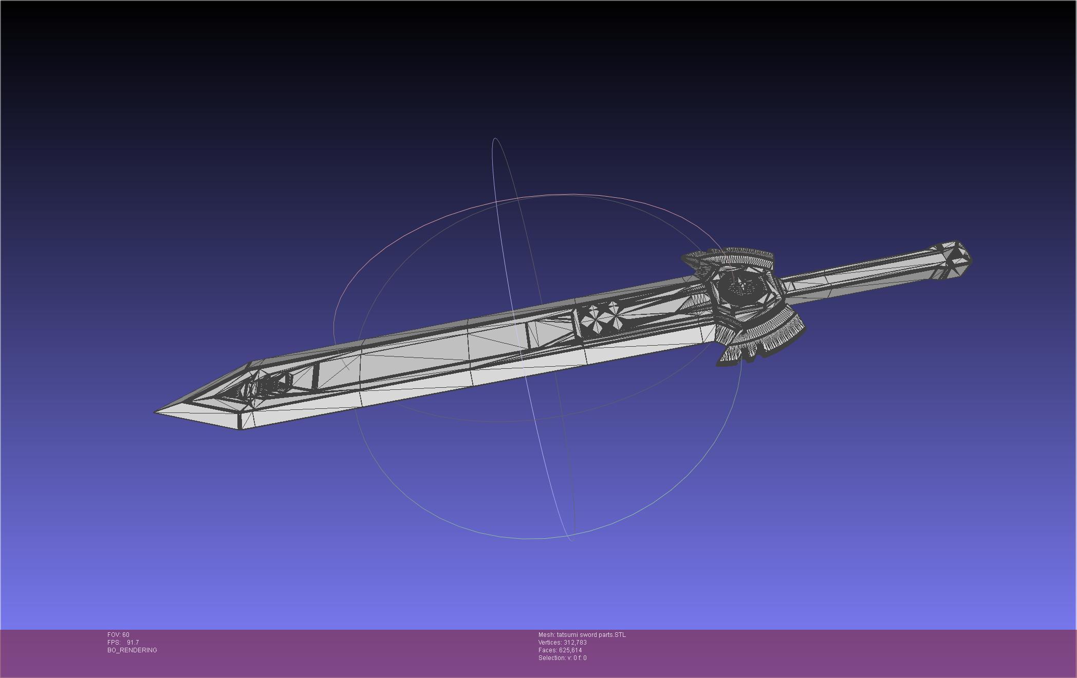 Akame Ga Kill Tatsumi Incursio Sword Printable Assembly 3d model