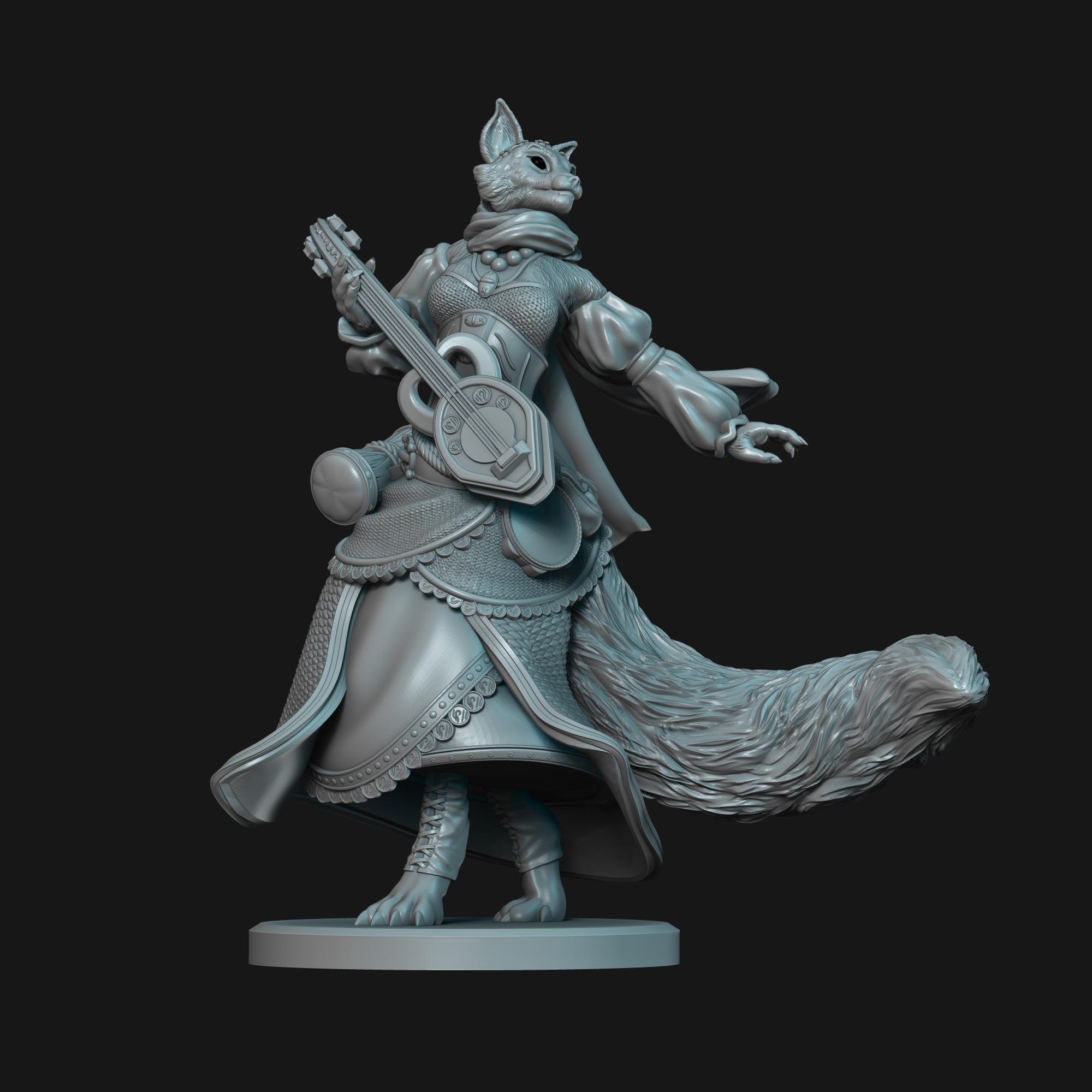 Tabaxi Bard - Aurora Juniper - D&D Mini 3d model