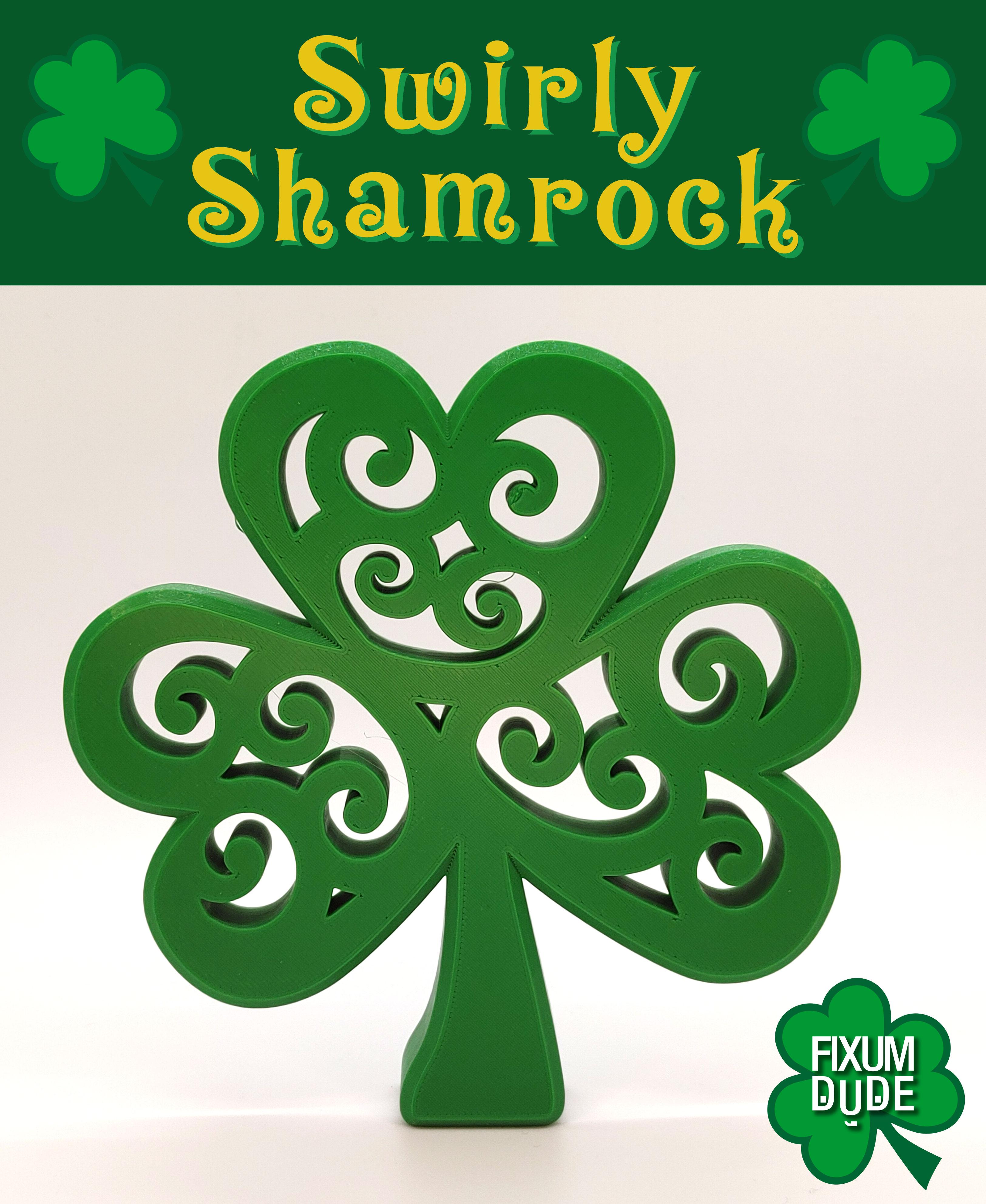 Swirly Shamrock Decoration 3d model