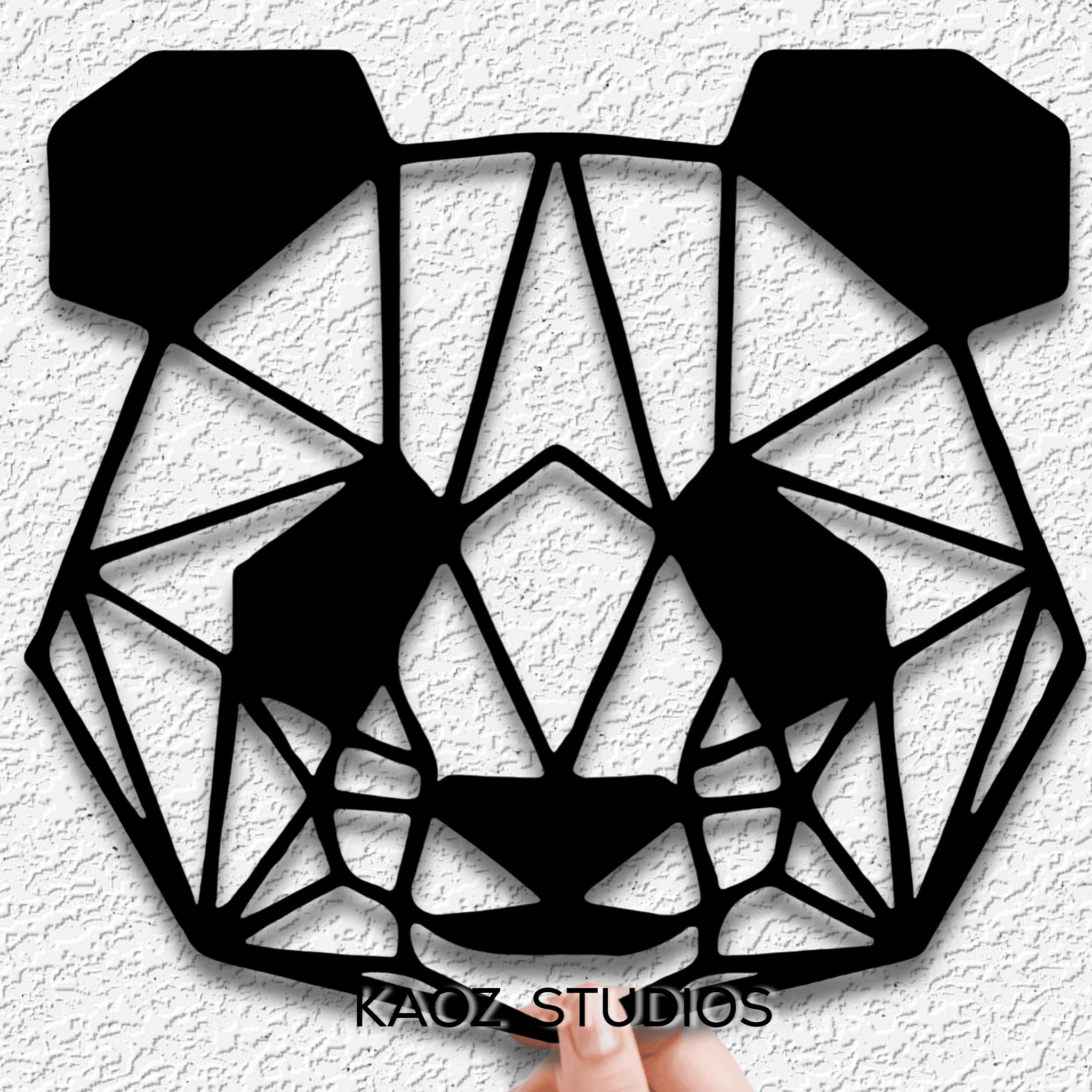 geo panda face wall art bear wall decor geometric decoration 3d model