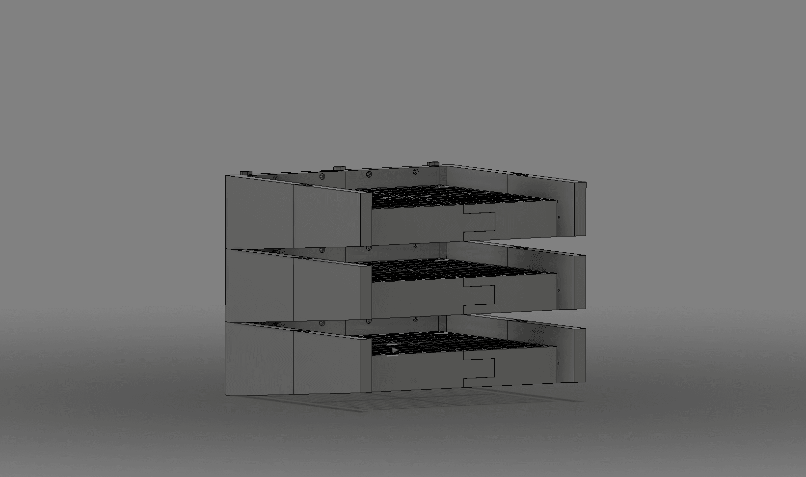 Computer Tray Wall Mount, Stackable 3d model