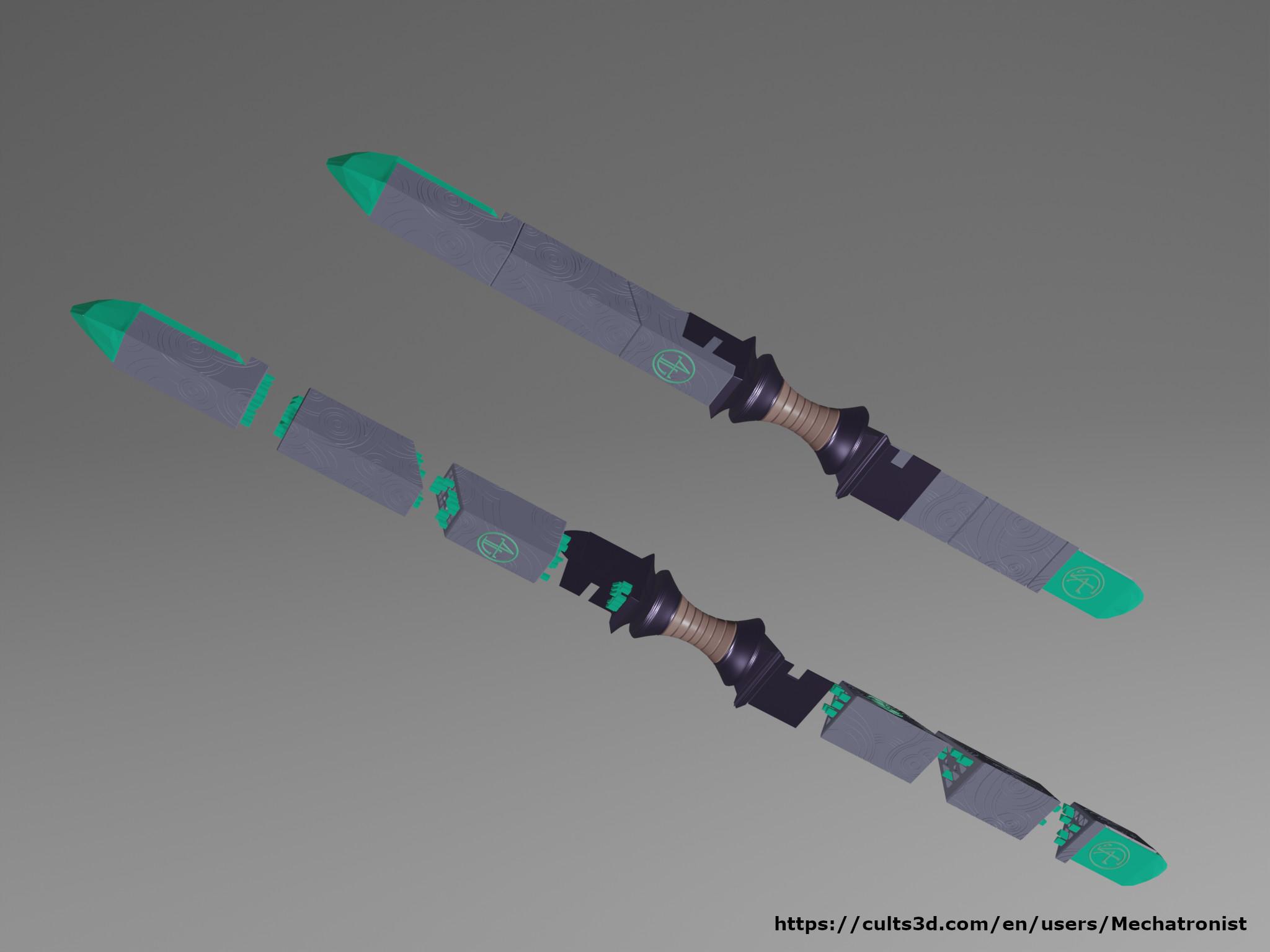 Rod of Seven Parts Cosplay Prop from Vecna: Eve of Ruin DnD Adventure 3d model