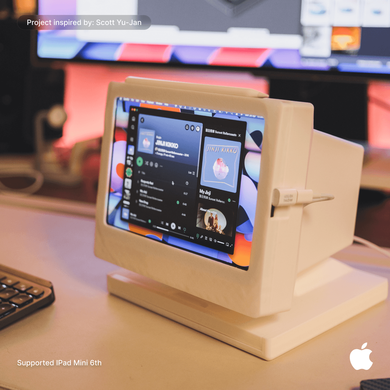 VINTAGE CRT MONITOR IPAD HOLDER 3d model