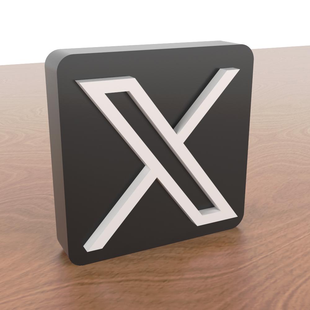 Twitter X Decoration 3d model