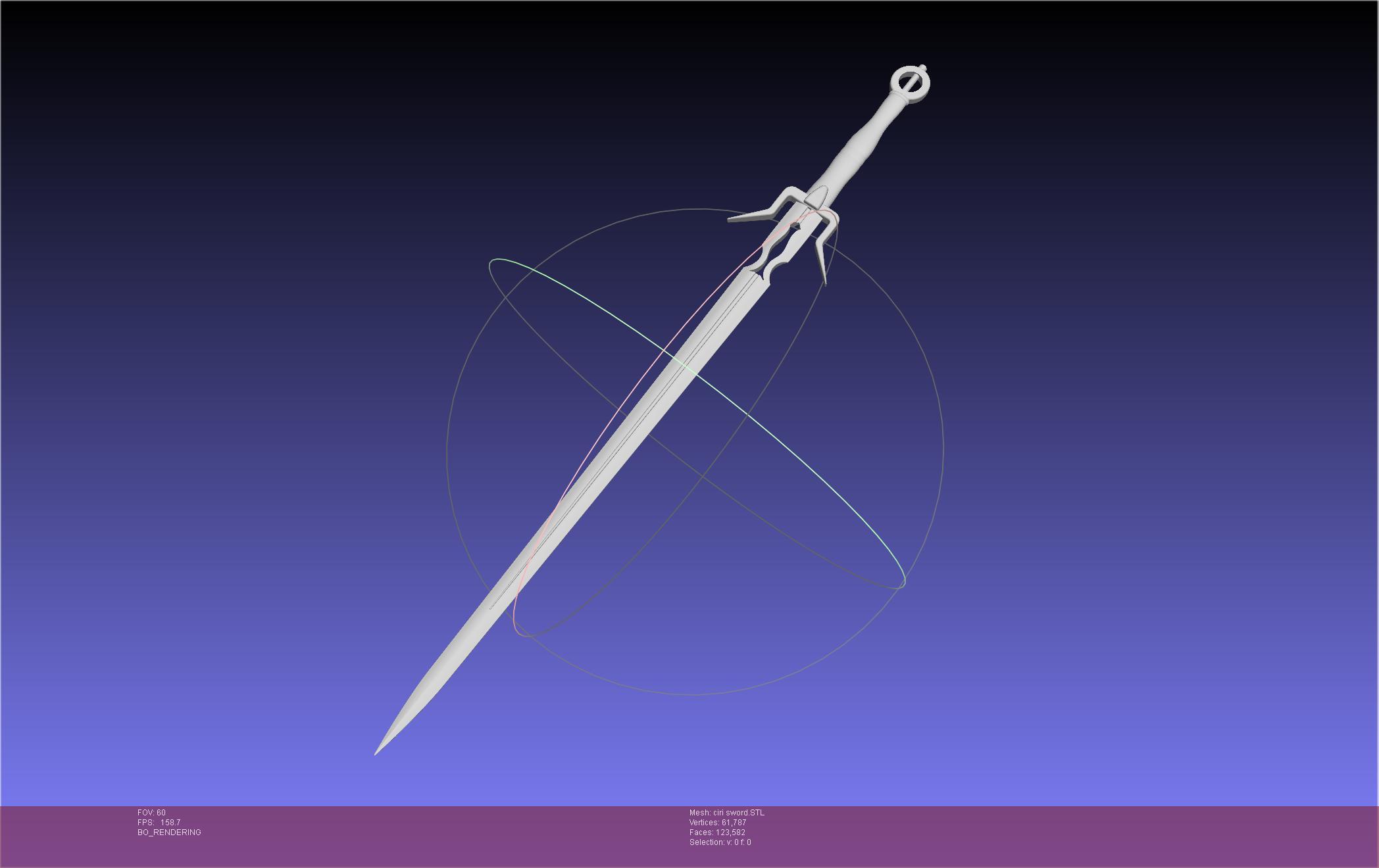 The Witcher Ciri Sword Printable Assembly 3d model