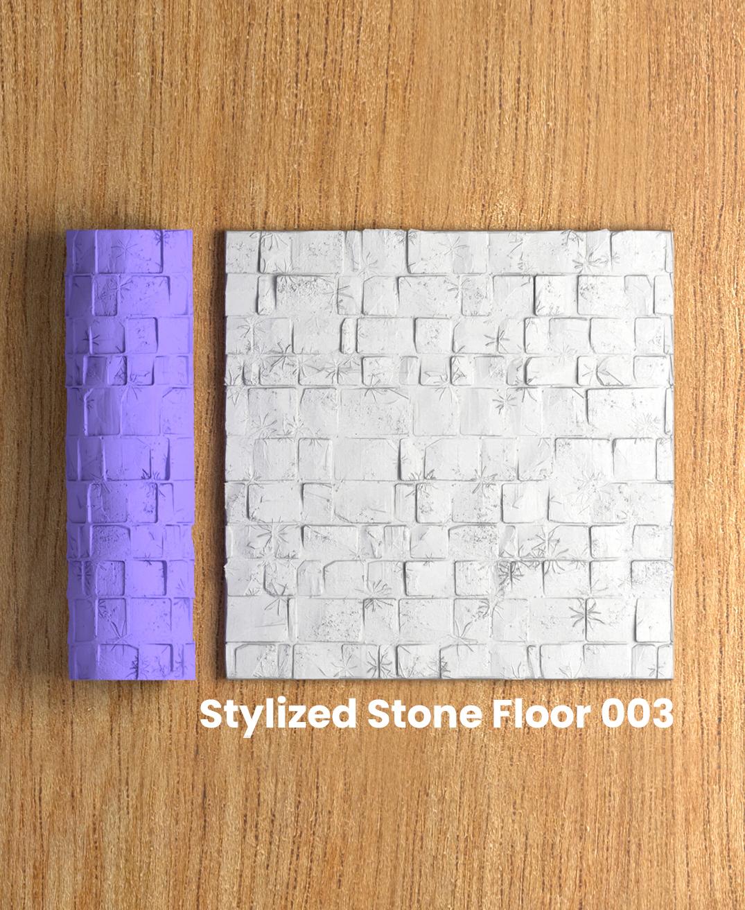 Collection Atomic-Tangerine | Stylized Stone Floor 003 | Polymer Clay Seamless Texture Roller 3d model