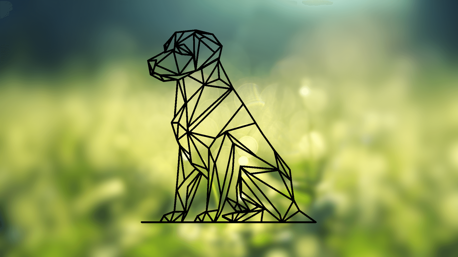 Geometric Dog Wallart 3d model