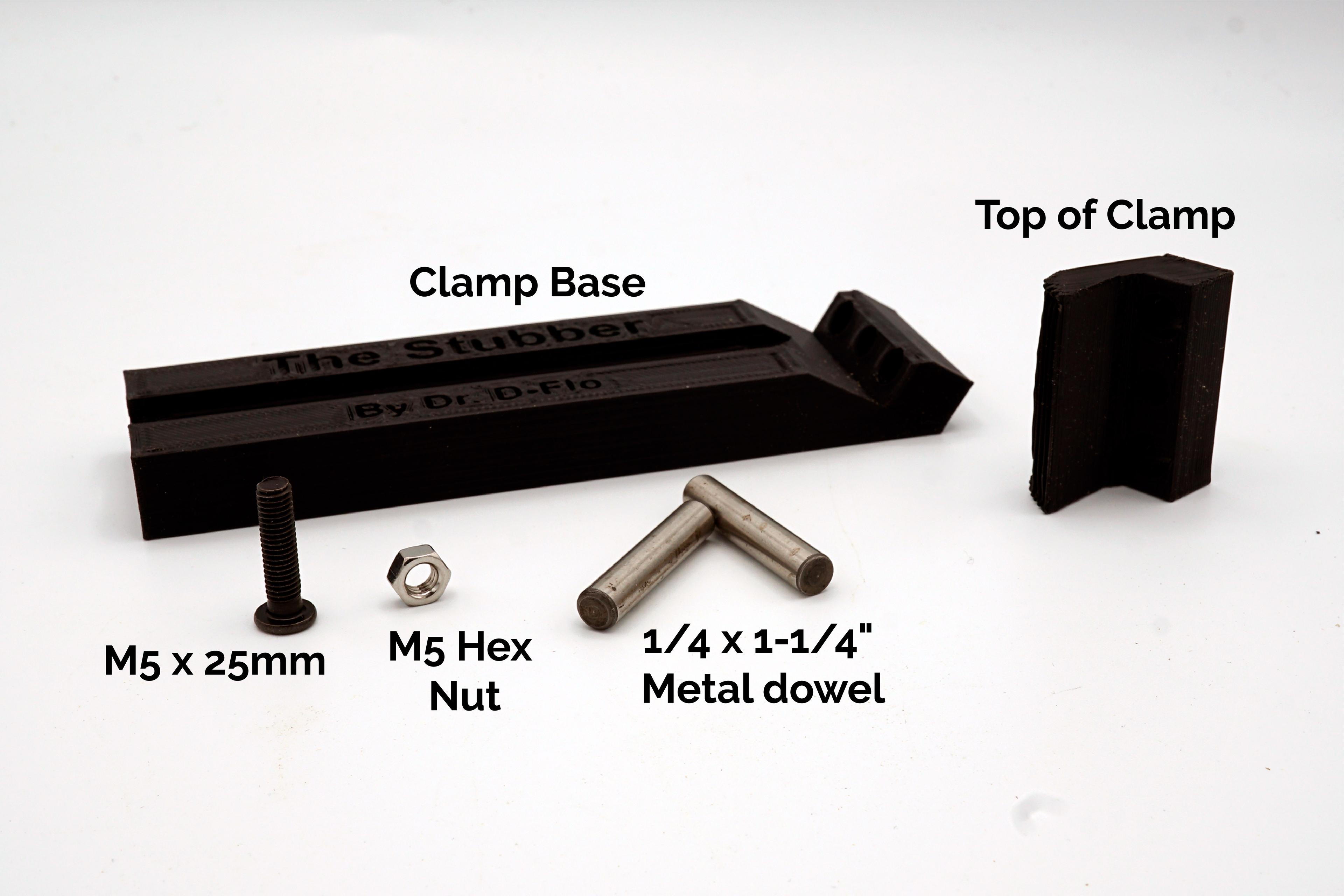 Low Profile Toe Clamp for CNC Router (Hex Nut Version) - Supplies needed to build the Hex Nut version of this 3D printable toe clamp.  - 3d model