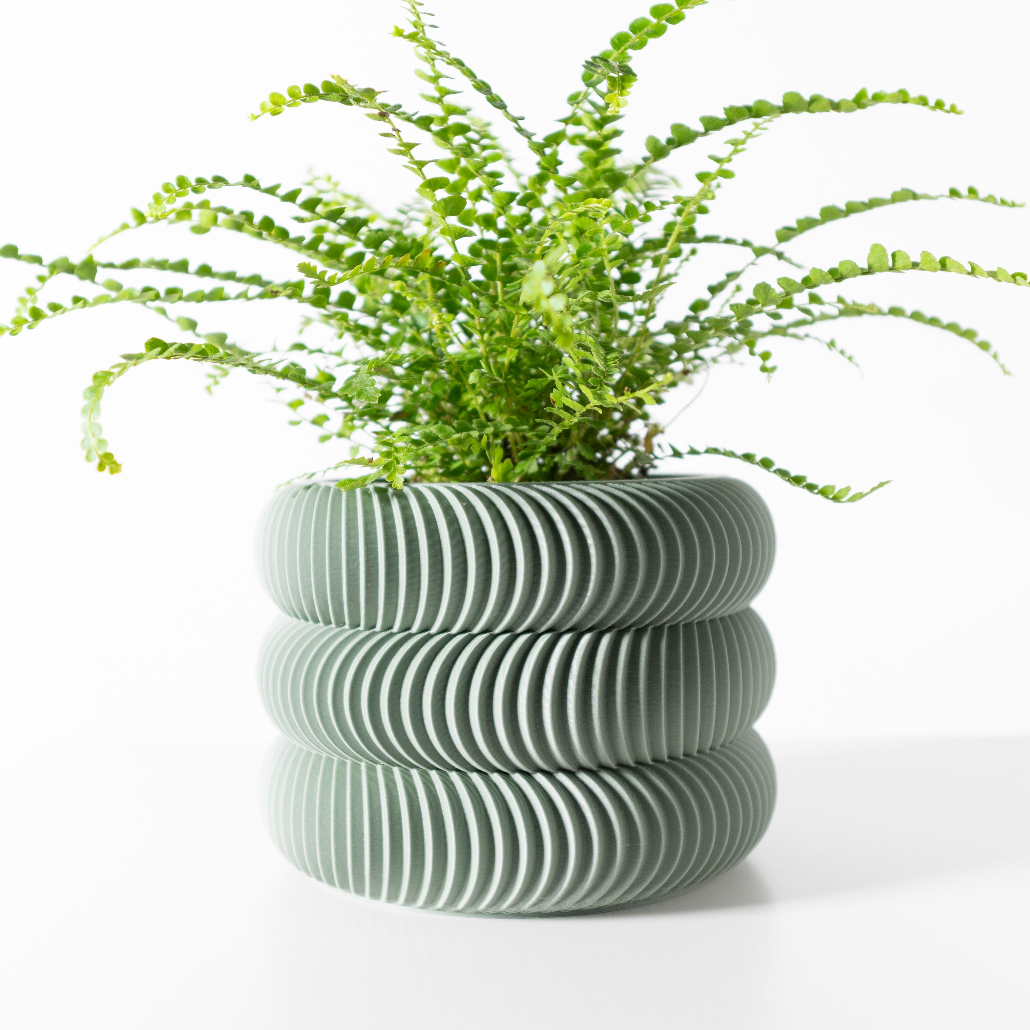 The Maro Planter Pot with Drainage Tray & Stand: Modern and Unique Home Decor for Plants 3d model