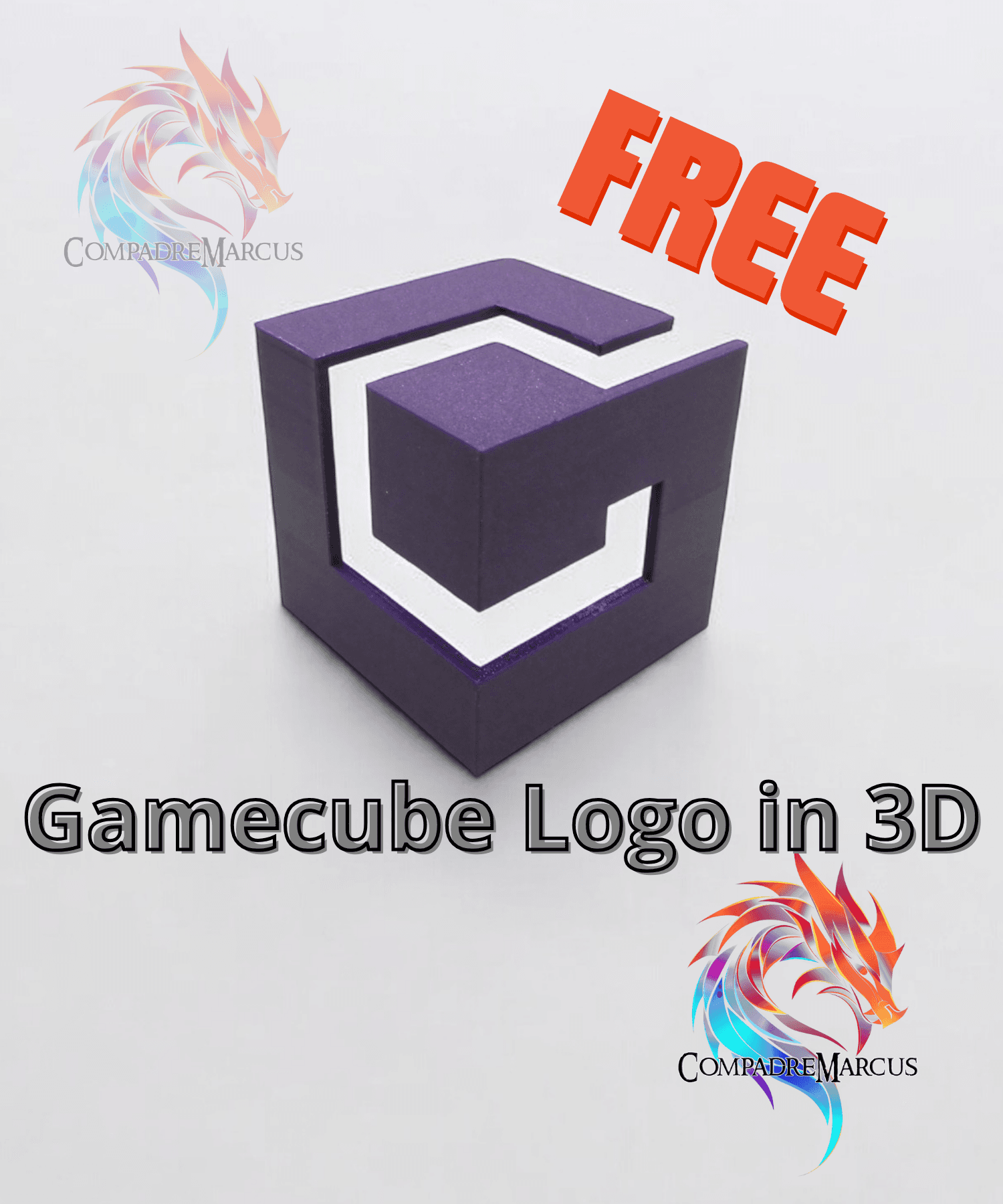 Gamecube Logo / Easy print / 3mf included 3d model