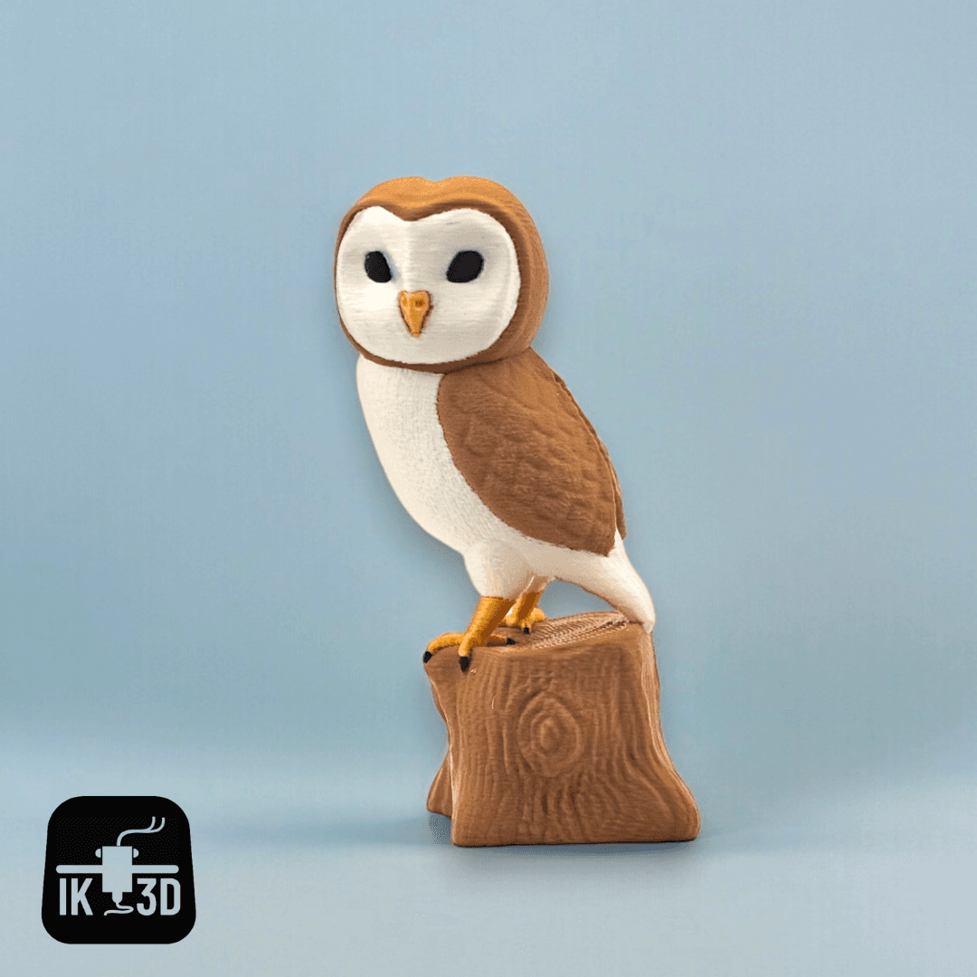 Owl Sculpture On Tree / 3MF / No Supports 3d model