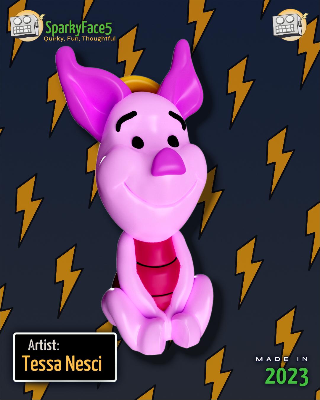 Piglet Ornament - Support Free 3d model