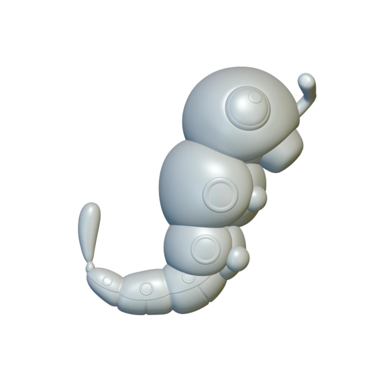 Pokemon Caterpie #10 - Optimized for 3D Printing 3d model