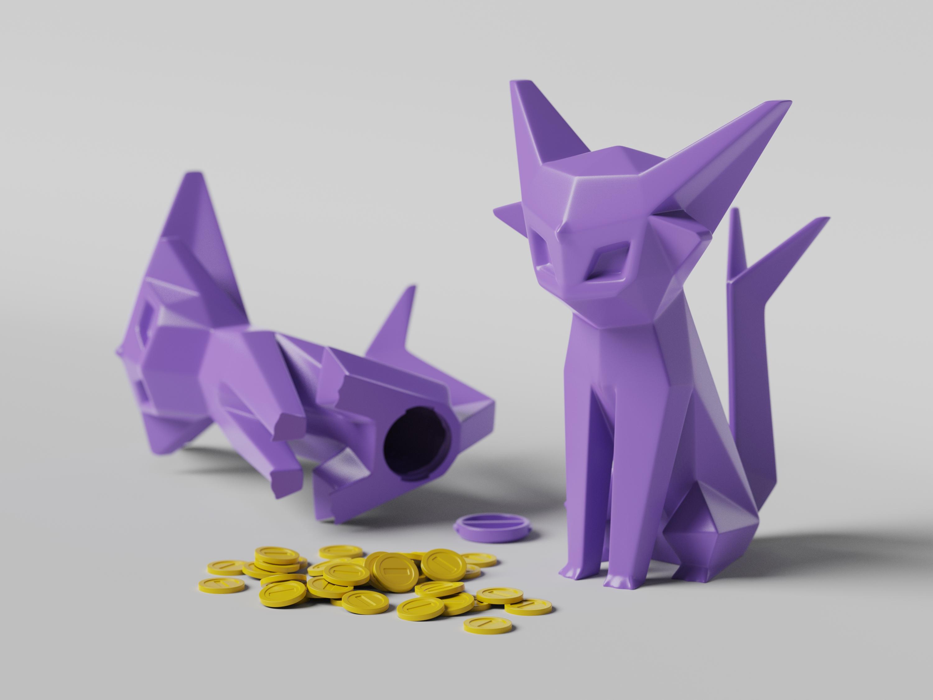 Low-poly Espeon - Piggy Bank 3d model