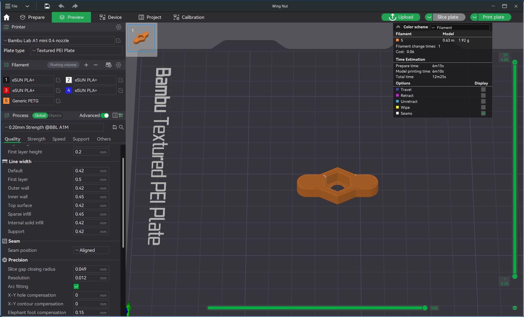 Butterfly or Wing Nut M6 3d model