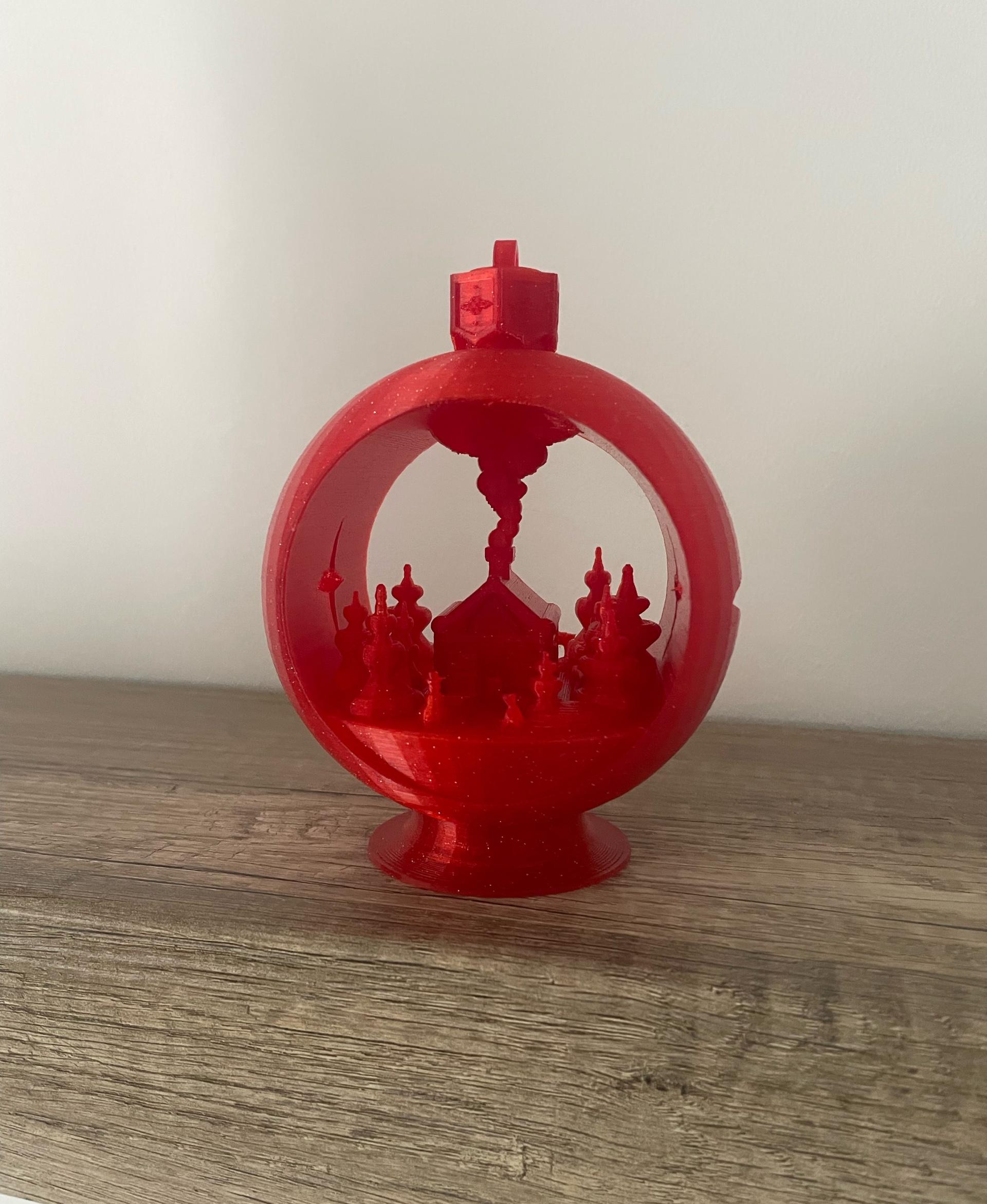 Snow Globe Votive Ornament - Winter Cabin 3d model